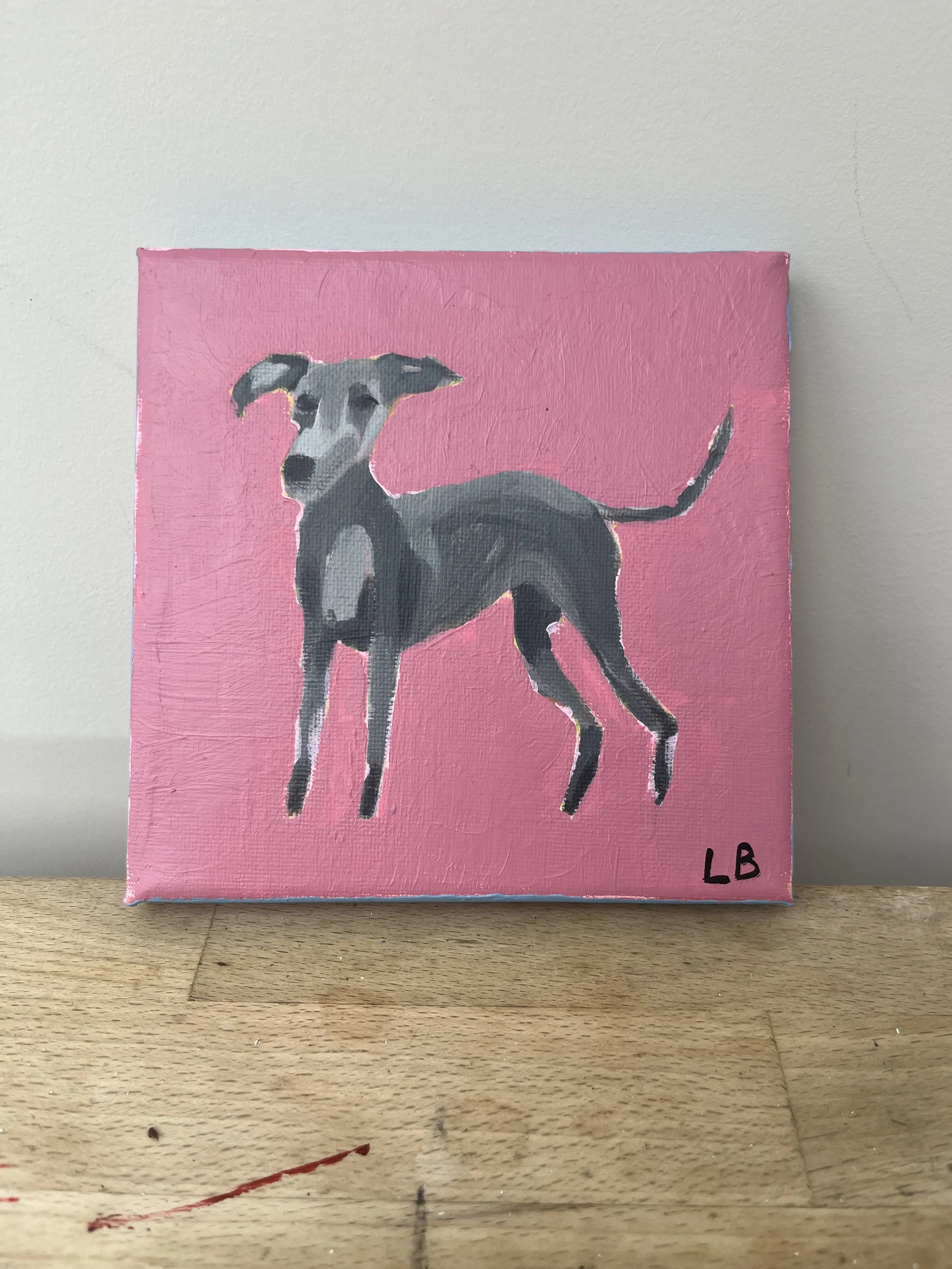 MINI DOG PAINTING 9/100 - WHIPPET