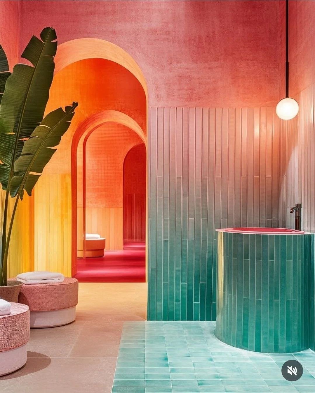 Yellow door set in a white wall, surrounded by yellow roses and green foliage.