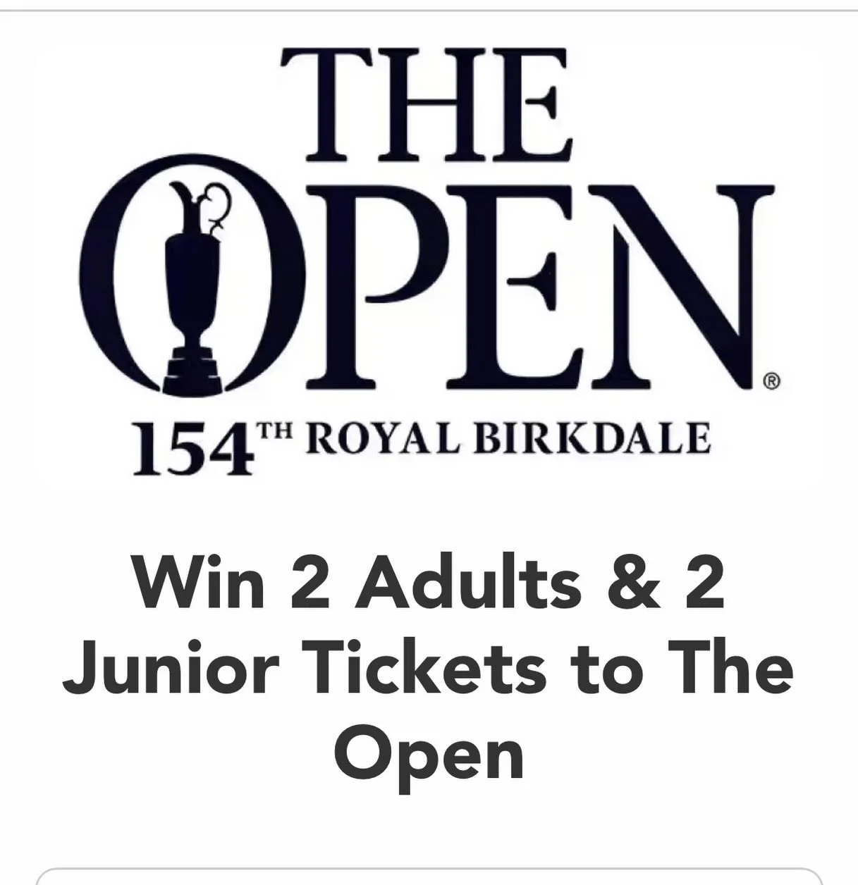 Fancy seeing Rory Mcilroy up close, get over to our crowdfunding page and enter the raffle for a chance to win tickets to the 154th British Open, the raffle ends soon so don&rsquo;t hang about, and enter.  T&amp;Cs apply.  Good luck!  For details vis