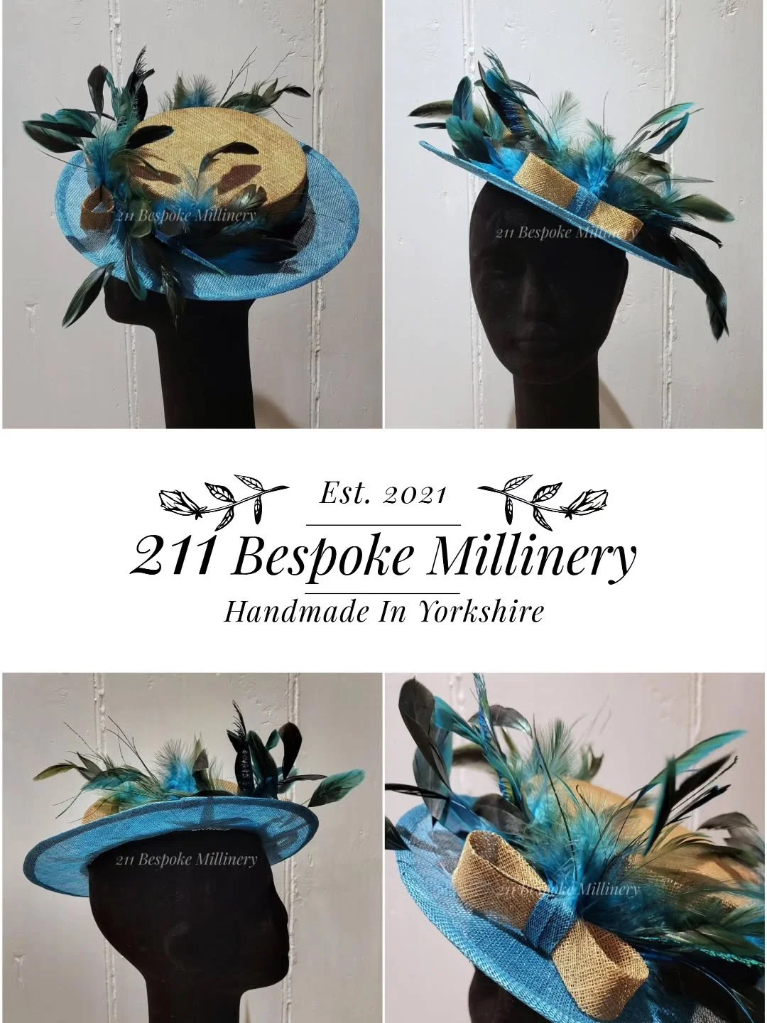 With autumn sweeping in ~ This fantastic boater makes me think of those dusky autumn blue skies tipped with gold. A sure favourite piece I created over summer. 🩵

Two contrasting shades of sinamay, a hint of dark green and a gorgeous blue feather ~ 