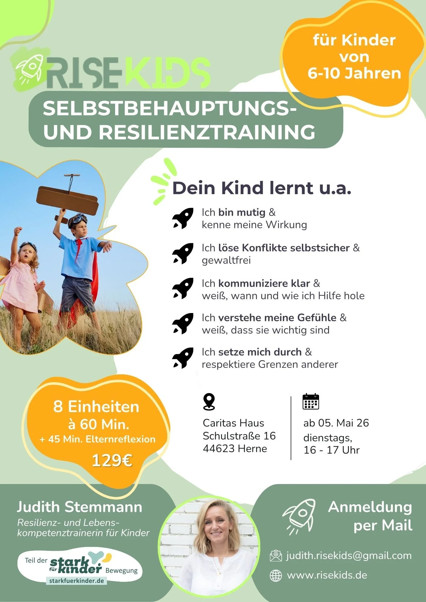 RISEKids wöchentlicher Selbstbehauptungs- und Resilienzkurs