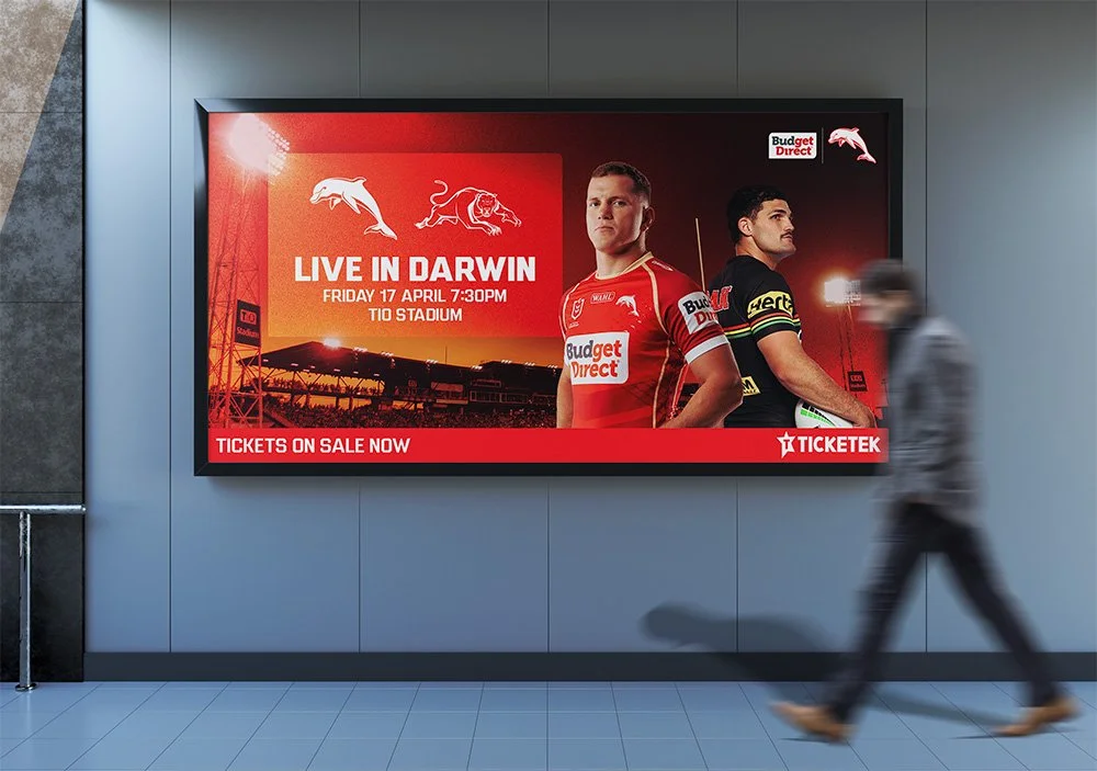 Roll out of local campaign for 2026 NRL Game: Dolphins vs. Panthers.