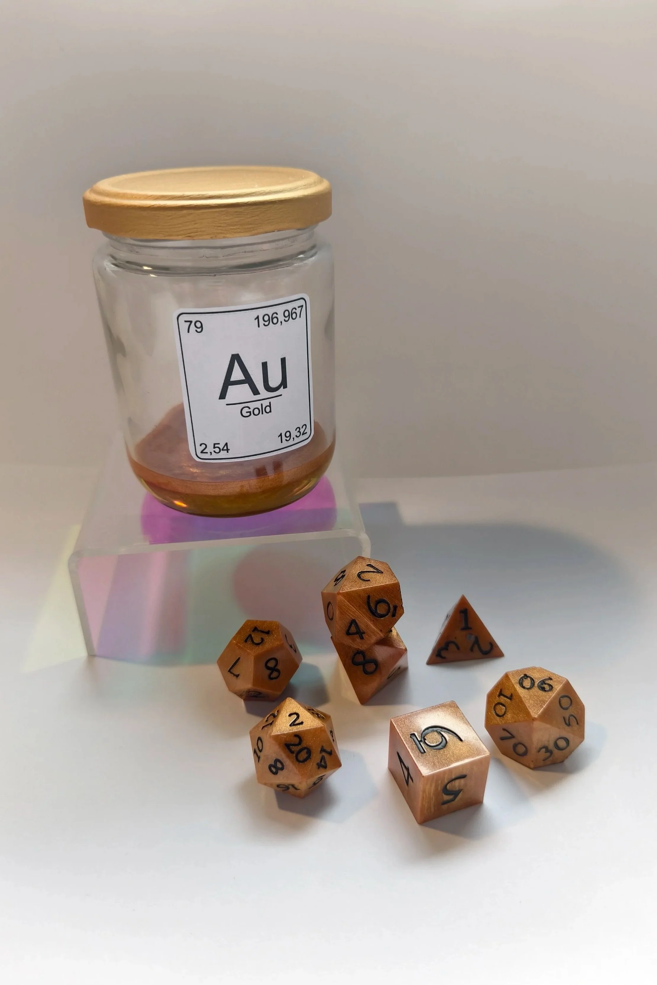 Würfelglas Au-Gold