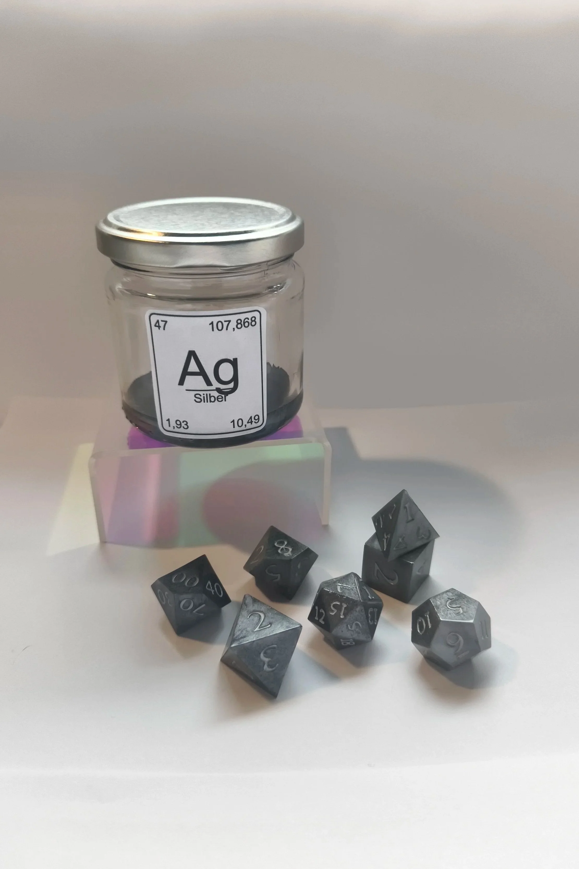 Würfelglas Ag-Silber