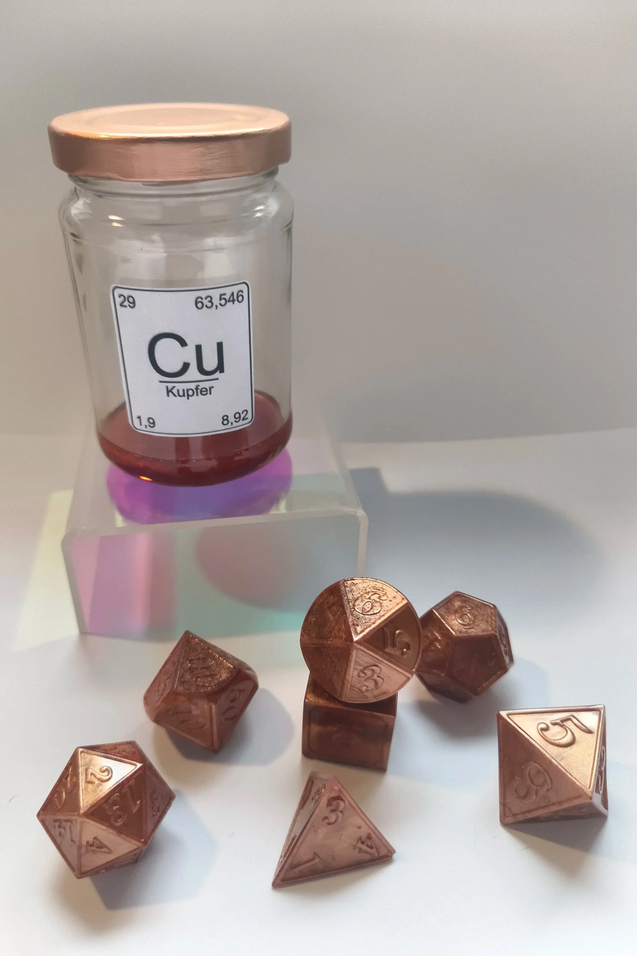 Würfelglas Cu-Kupfer