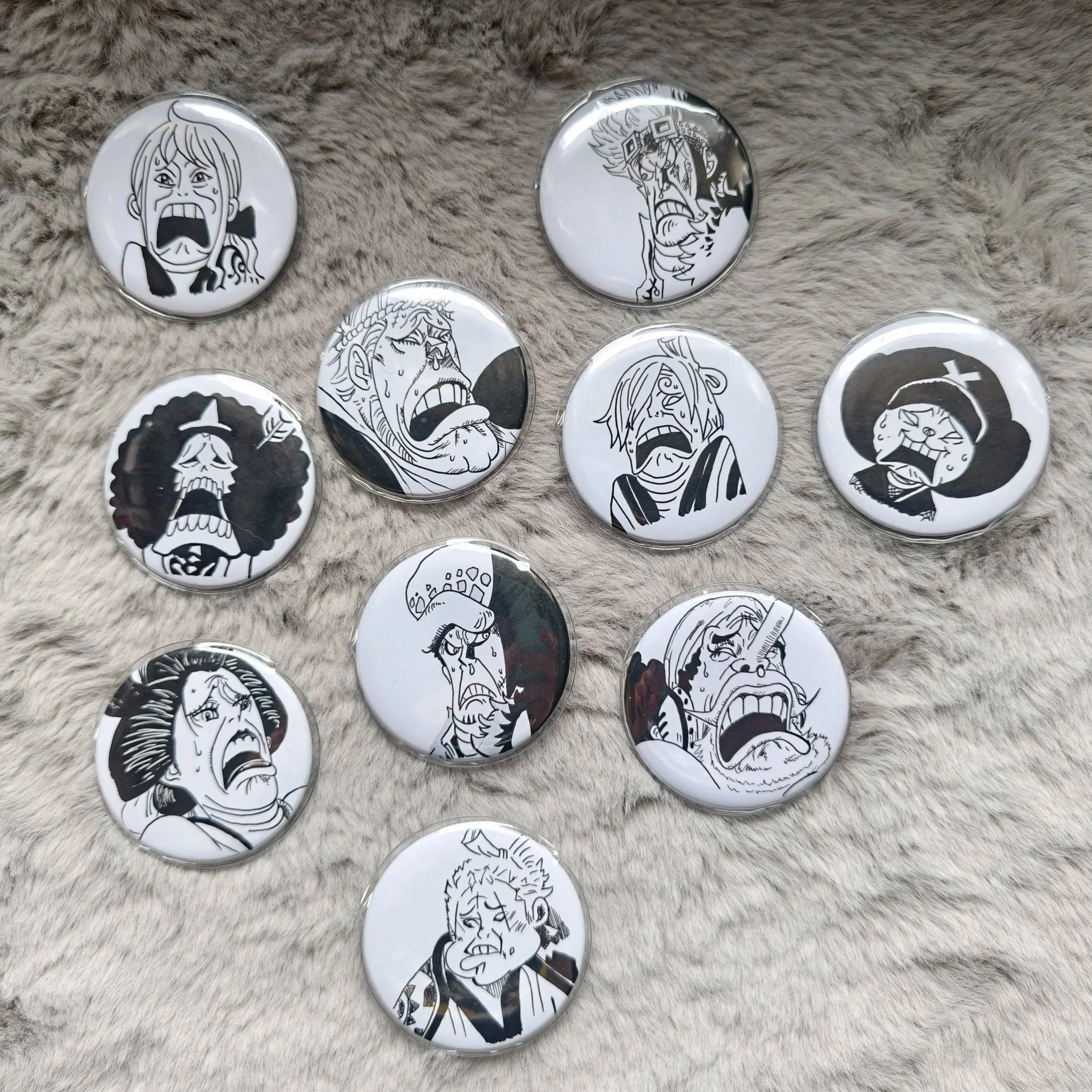 Buttons Wano Kuni Faces "One Piece"