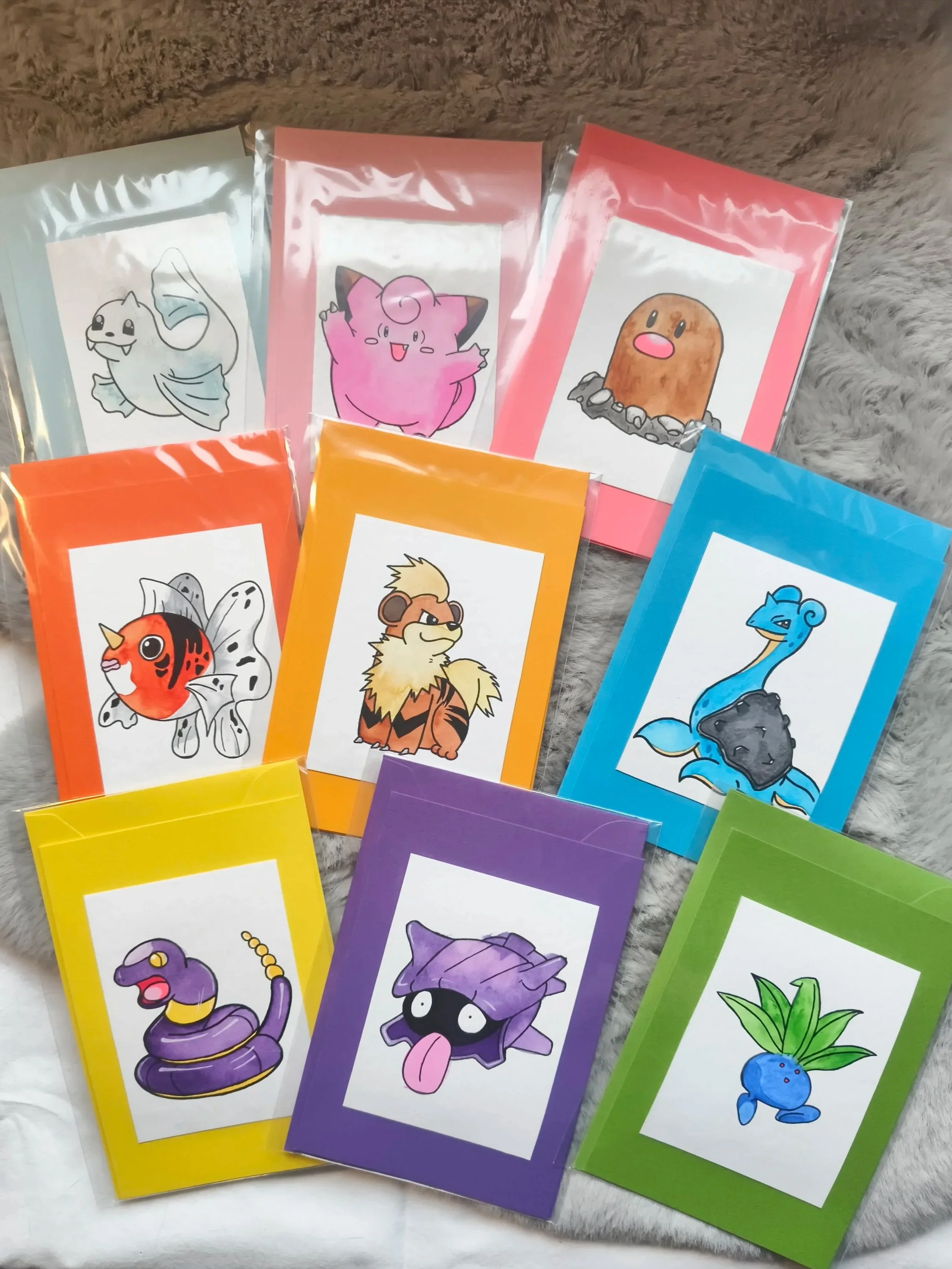 Glückwunschkarten Aquarell "Pokemon"