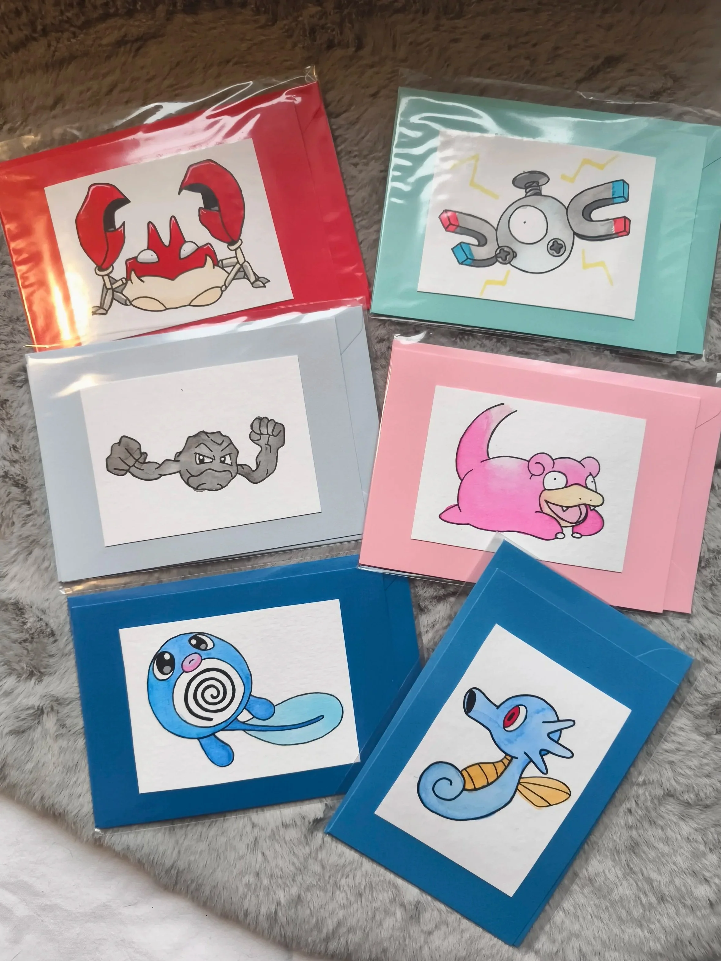 Glückwunschkarten Aquarell "Pokemon"