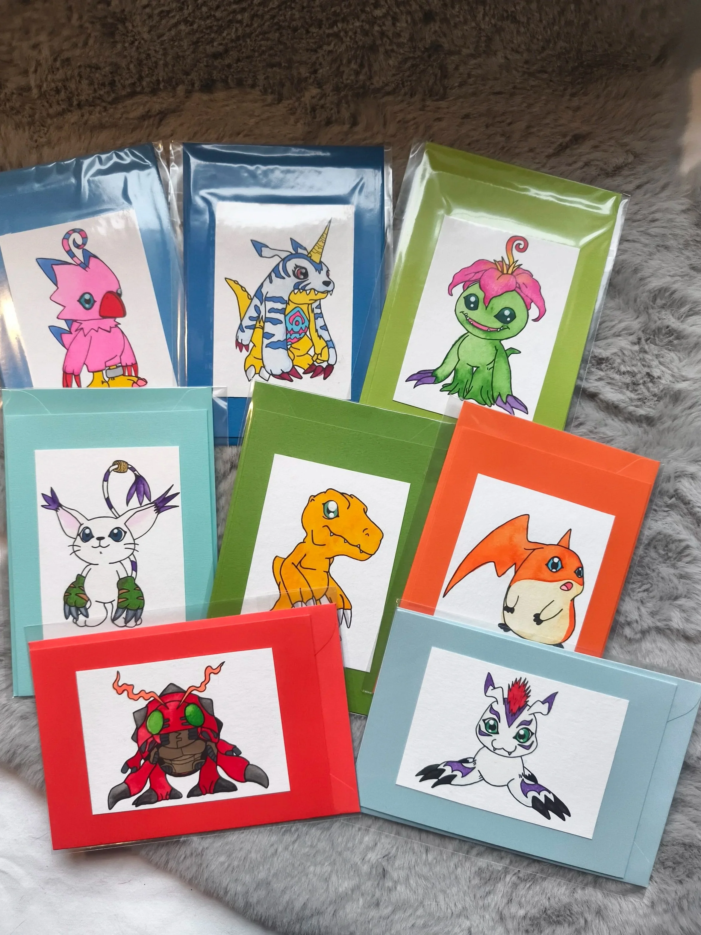 Glückwunschkarten Aquarell "Digimon"