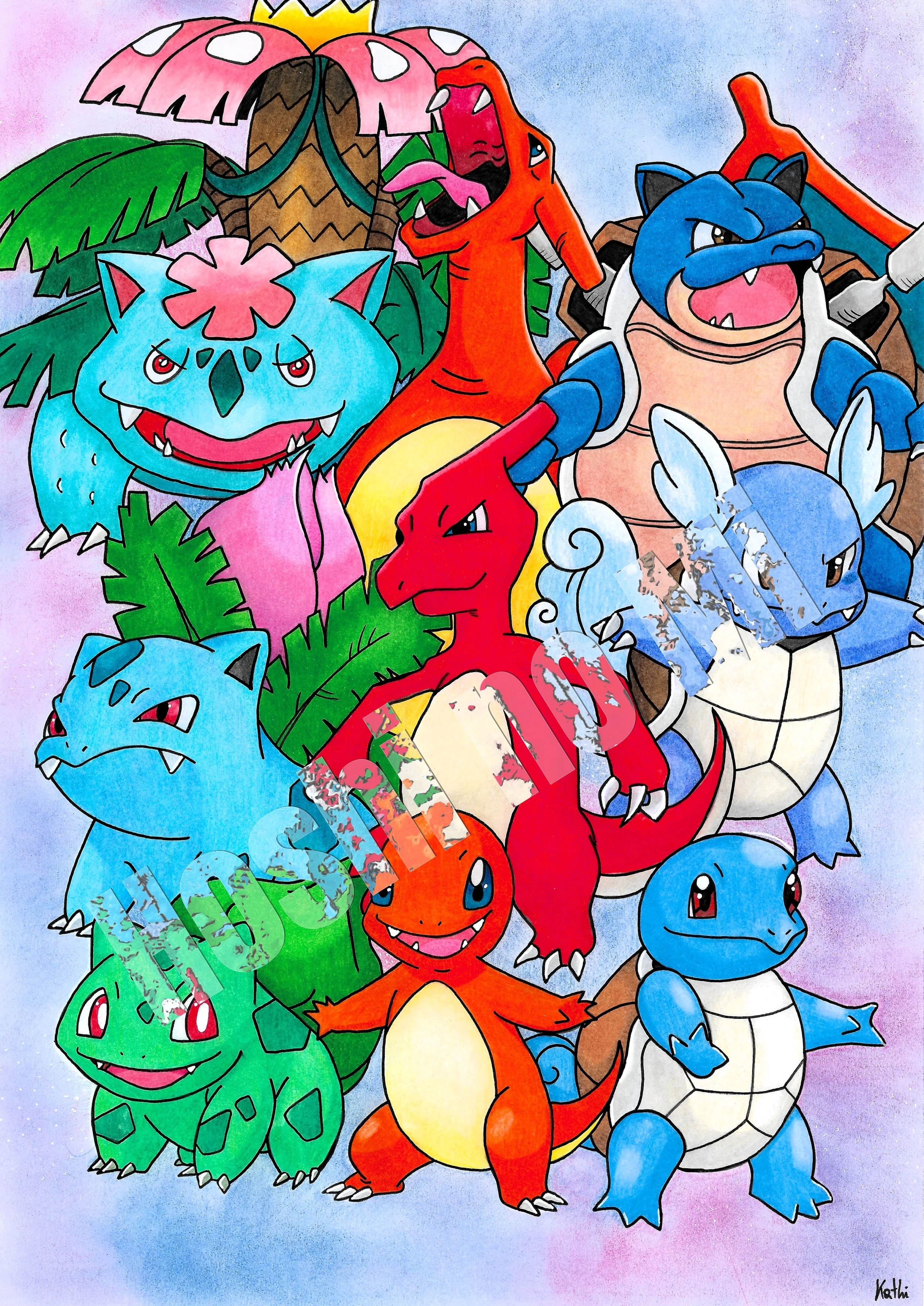 A4 Pokemon 1st Gen Starter "Pokemon"