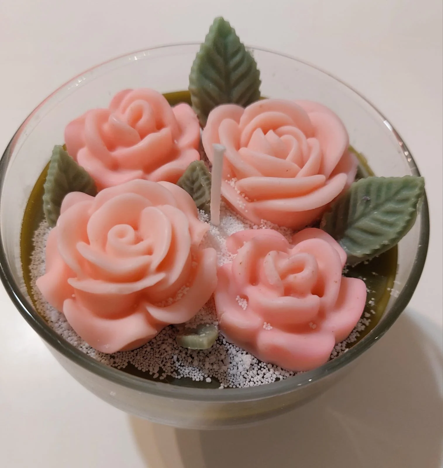 Kerze "Pastel Rosa Rosen"