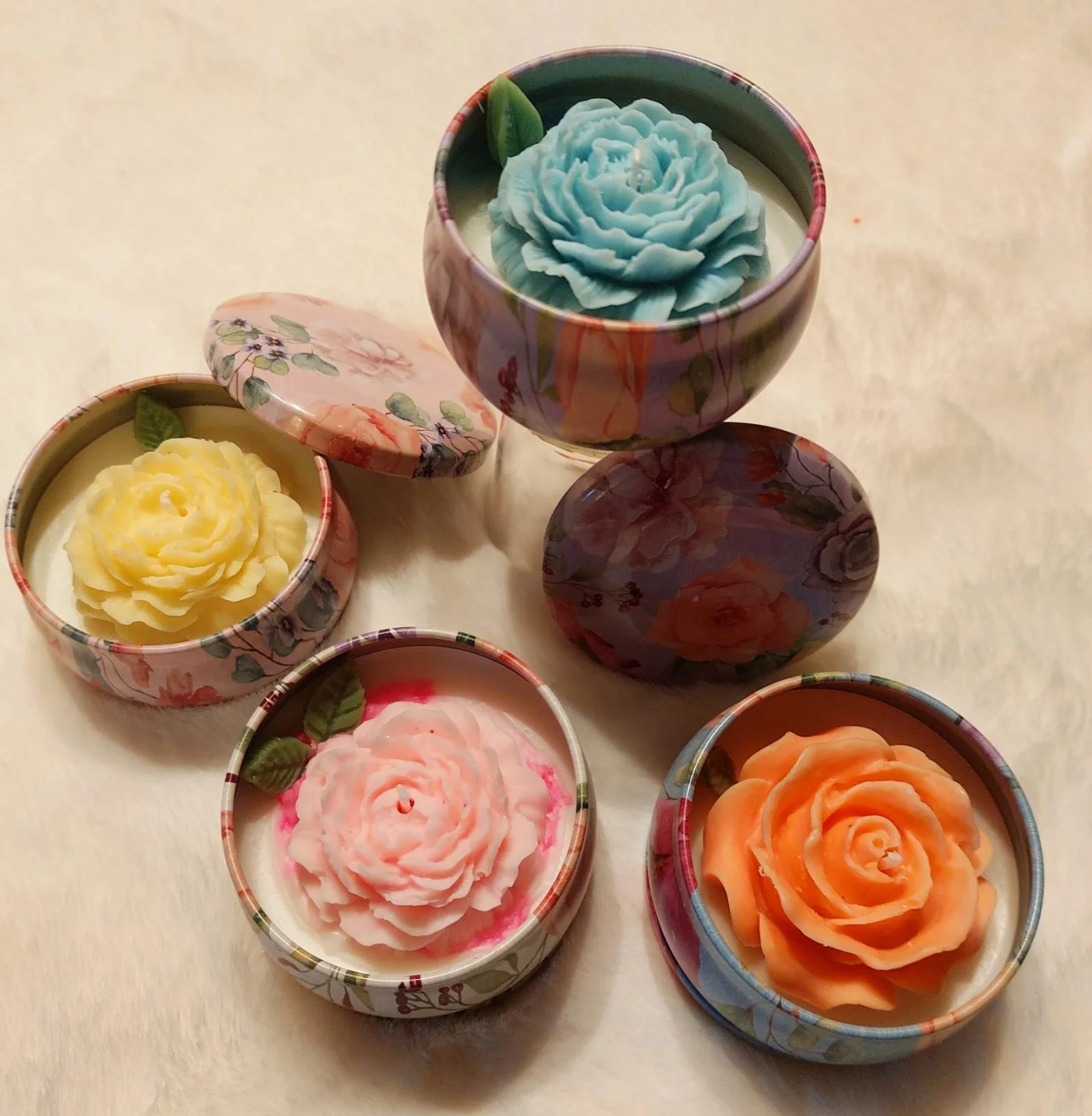 Kerze "Rosen in der Dose"