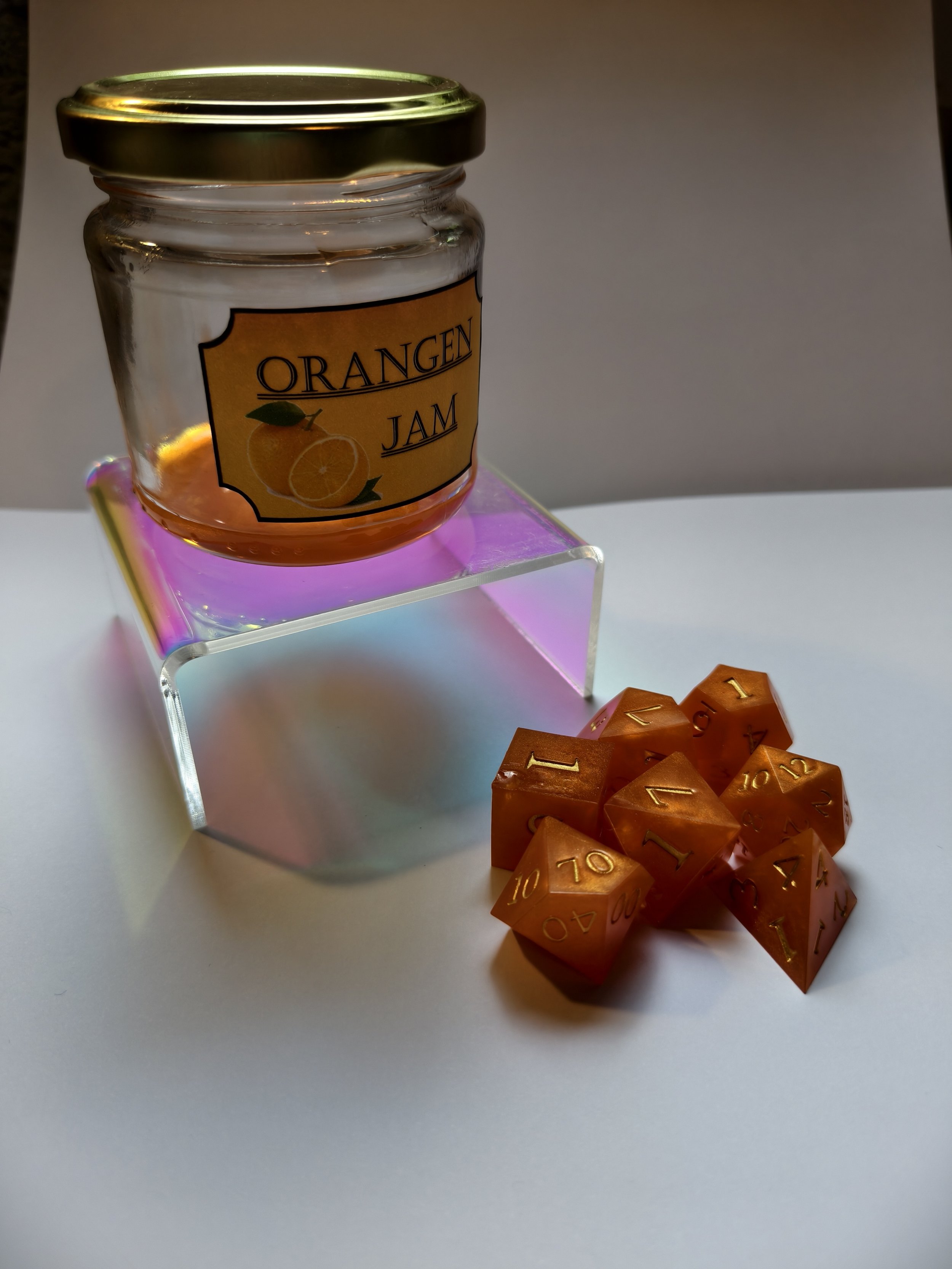 Würfelglas Orangen jam