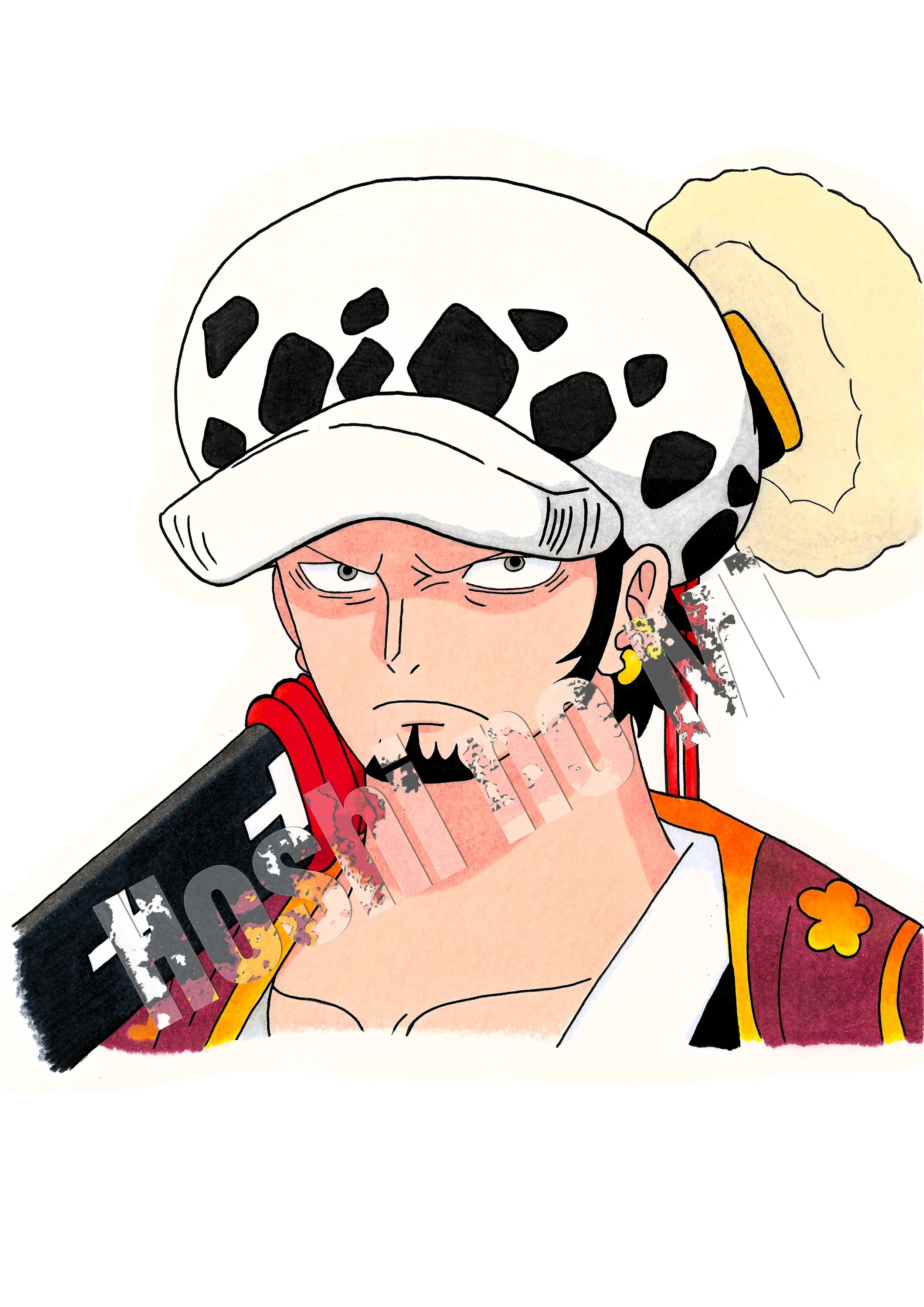 A4 Trafalgar D. Water Law "One Piece"