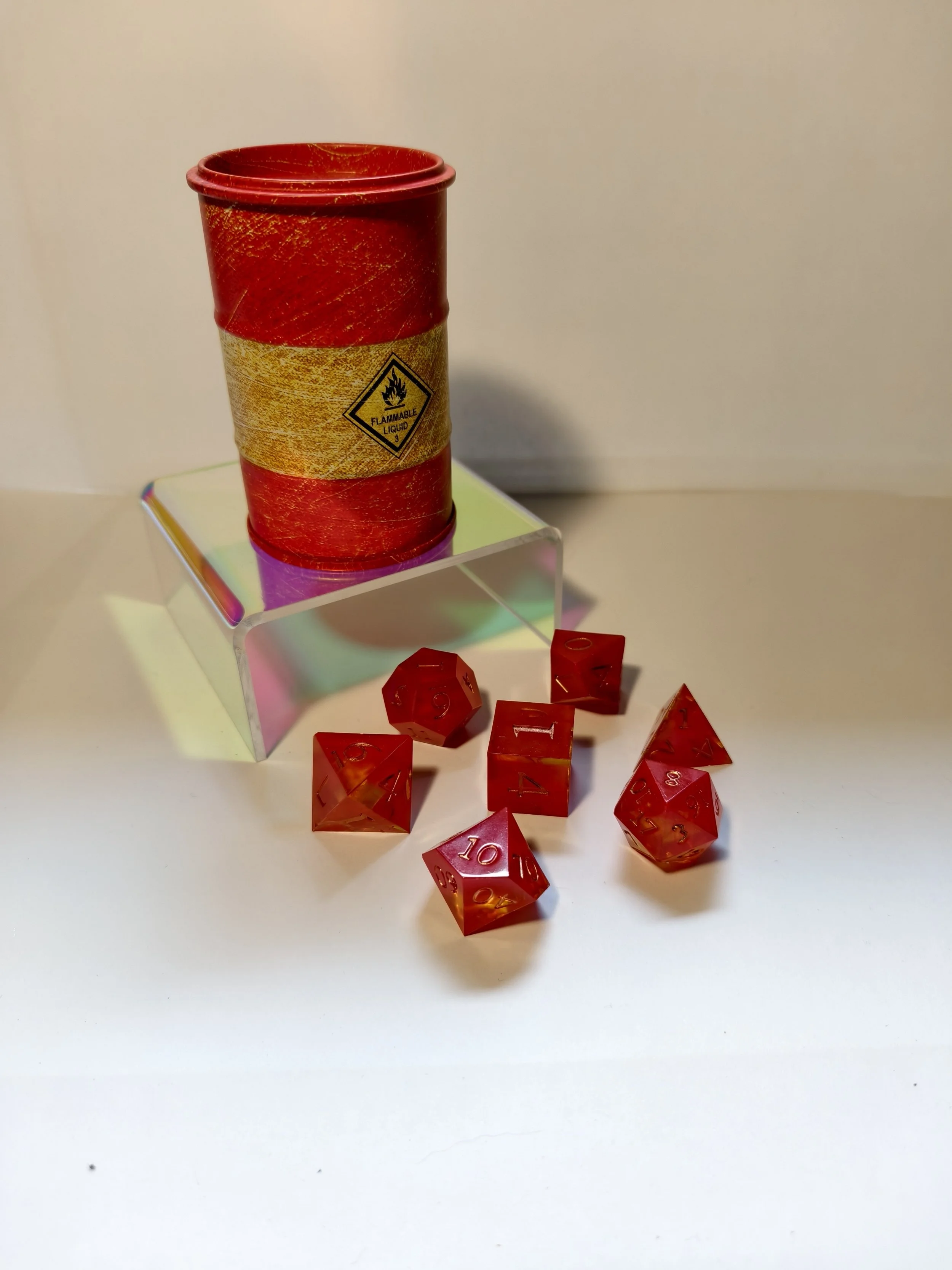 Würfelglas Dose Flamable
