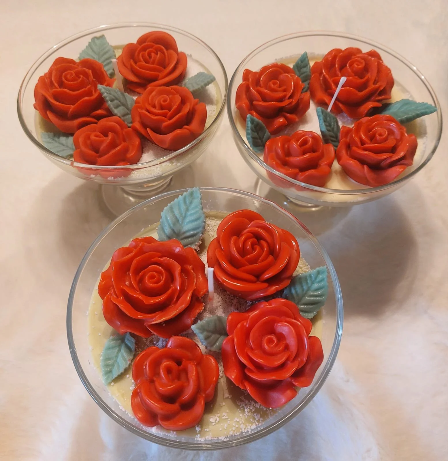 Kerze "Rote Rosen"