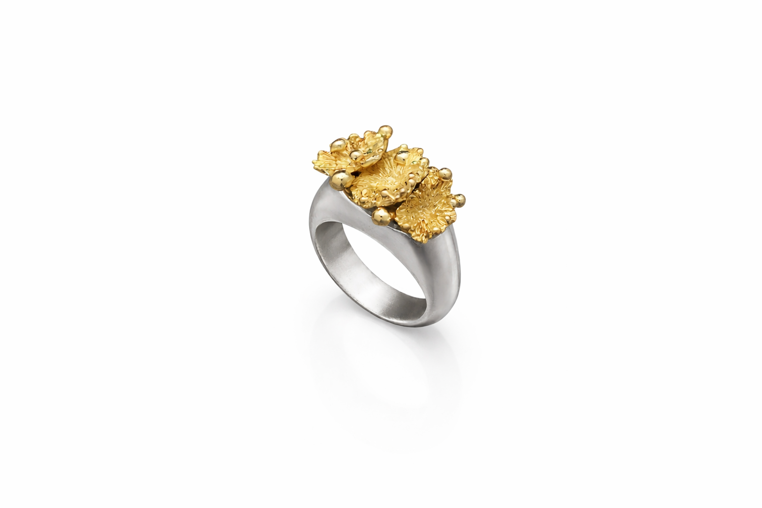 Spring Dew ring  - Sterling silver, Gold vermeil