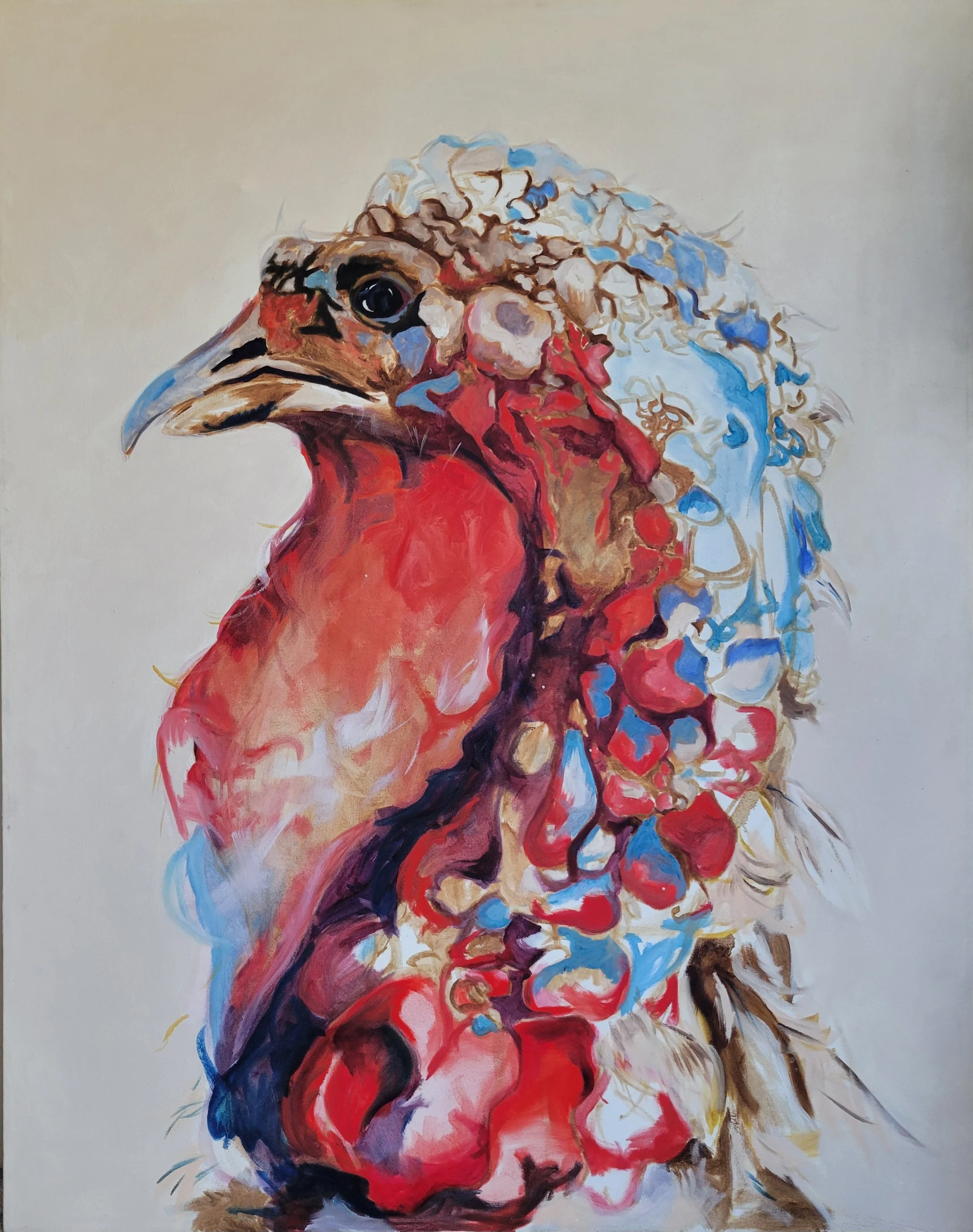 Turkey in Cadmium Red, 30"x40" 
Oil on Canvas, 
Private Collection