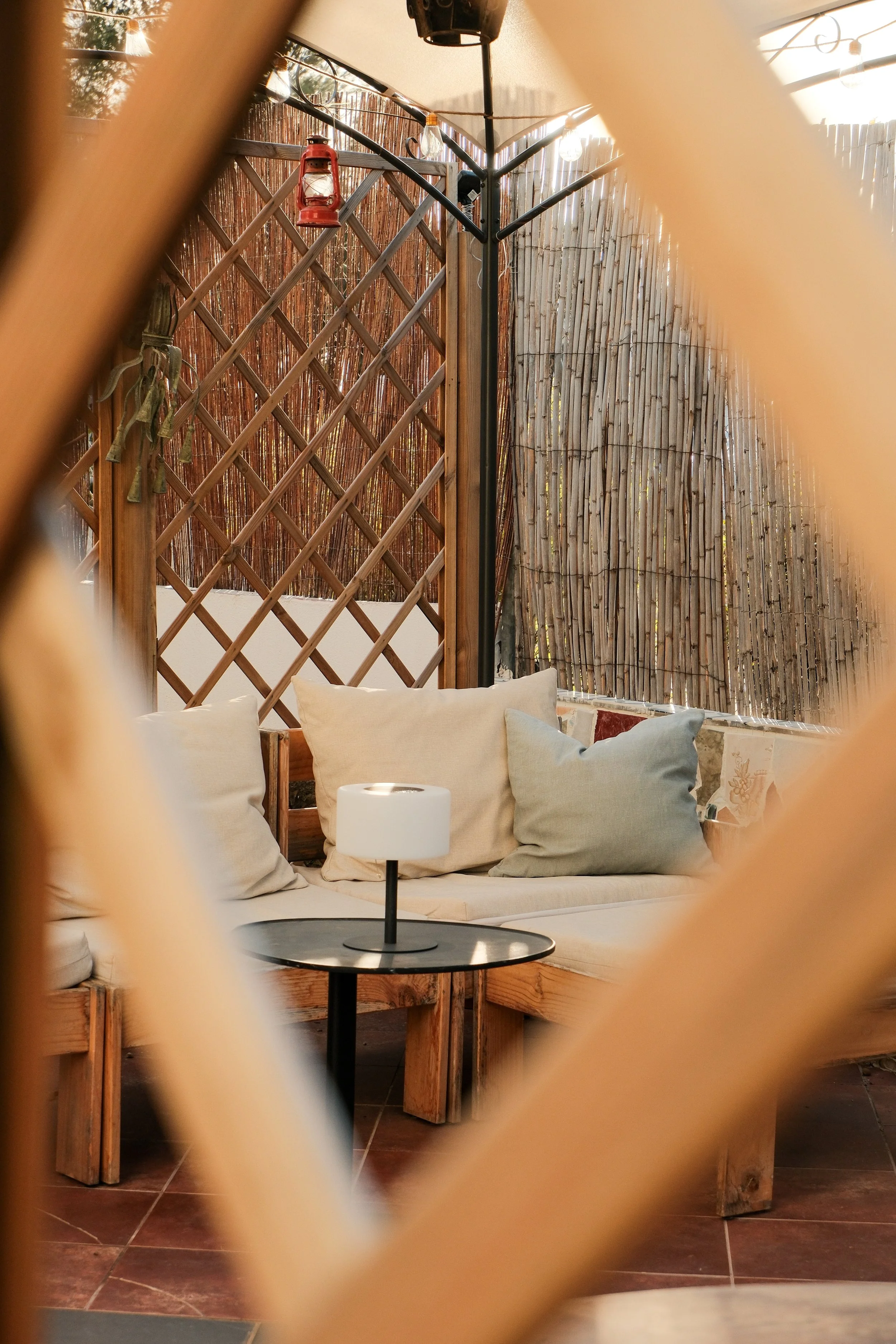 Sunny terrace in Valencia, Spain.