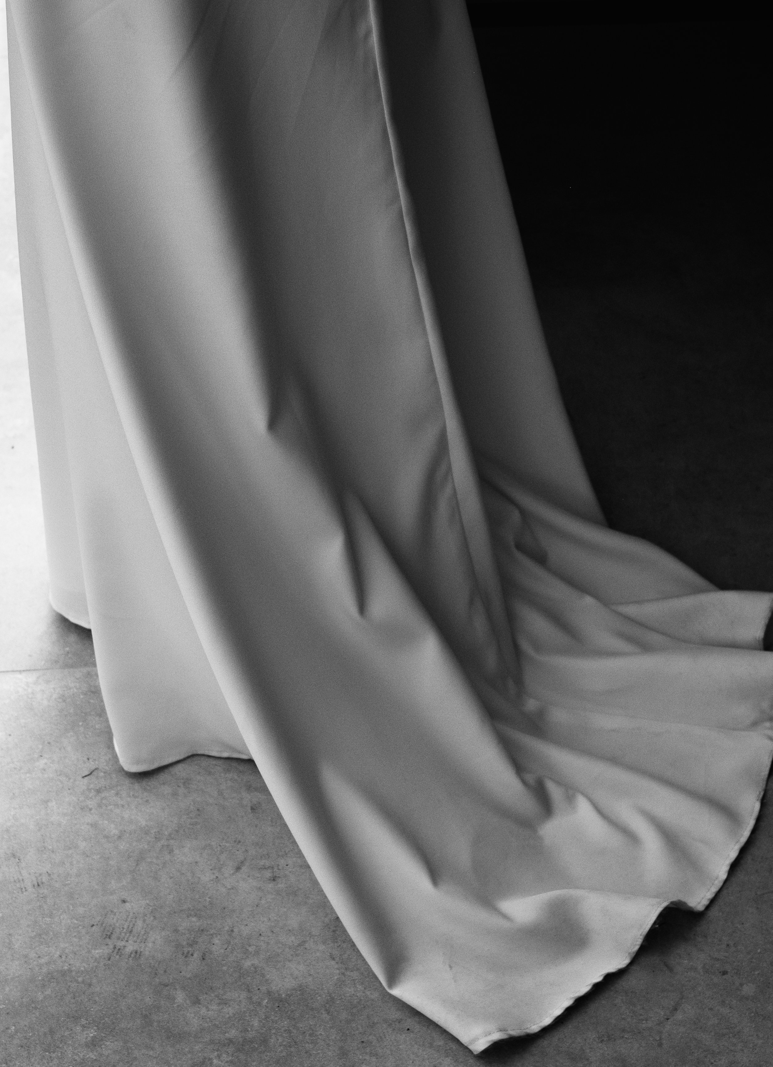 Close-up of a wedding gown