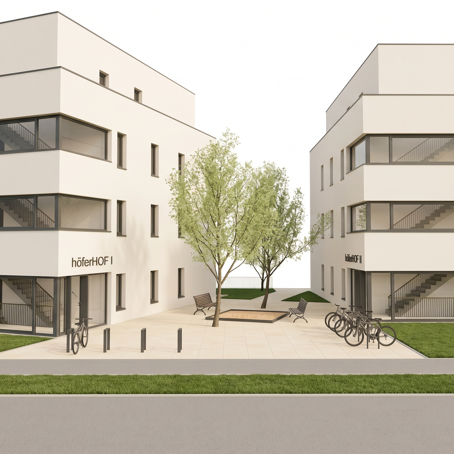 höferHOF I+II Vorplatz & Straßenansicht
