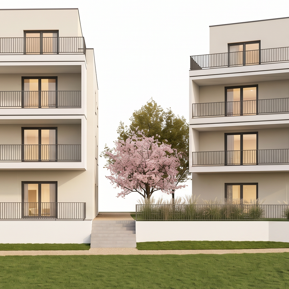 höferHOF I+II Vorplatz Gartensicht
