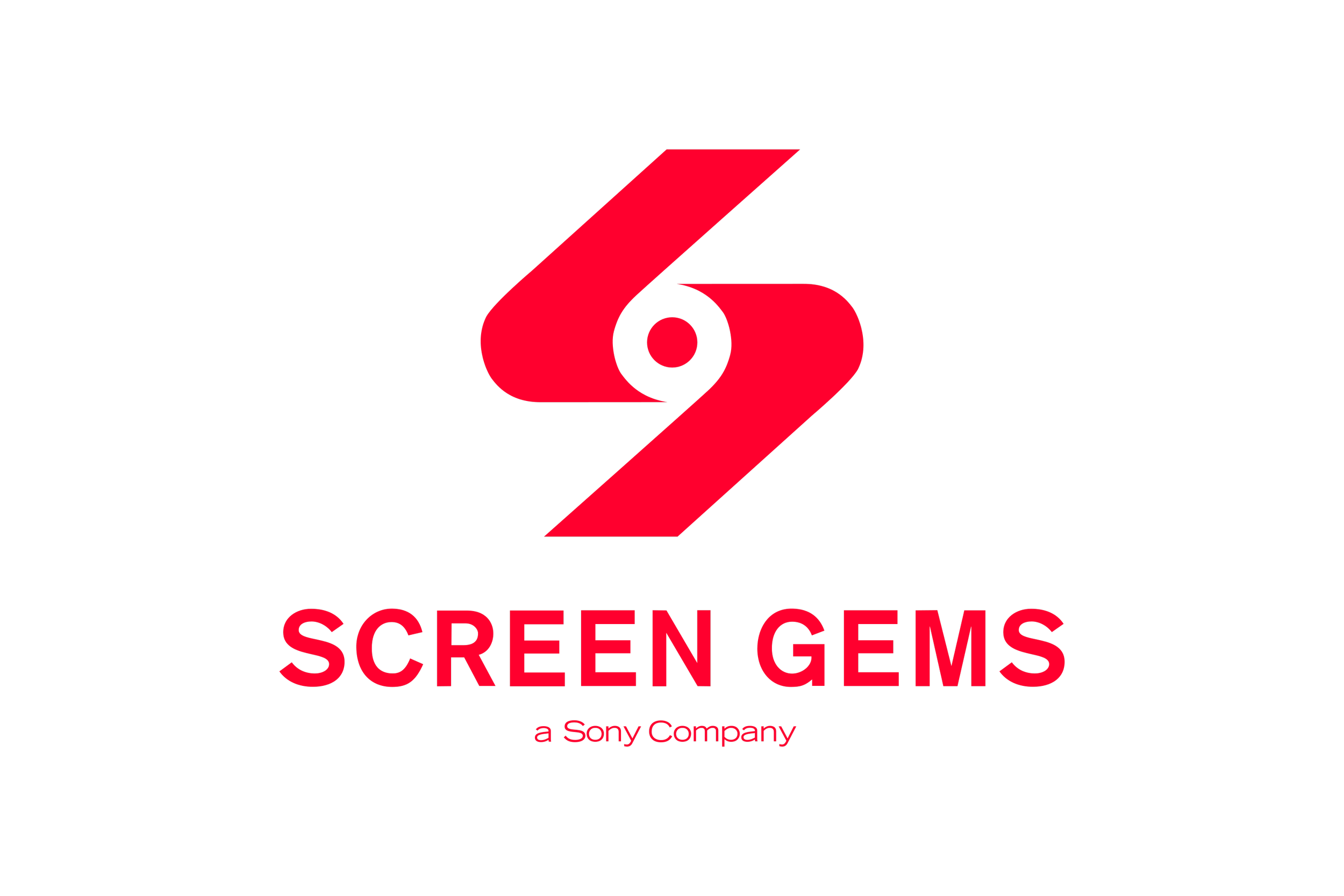 Logo for Screen Gems, a Sony company, featuring a stylized red number 6 with black outline on black background, with text 'SCREEN GEMS' in red below.