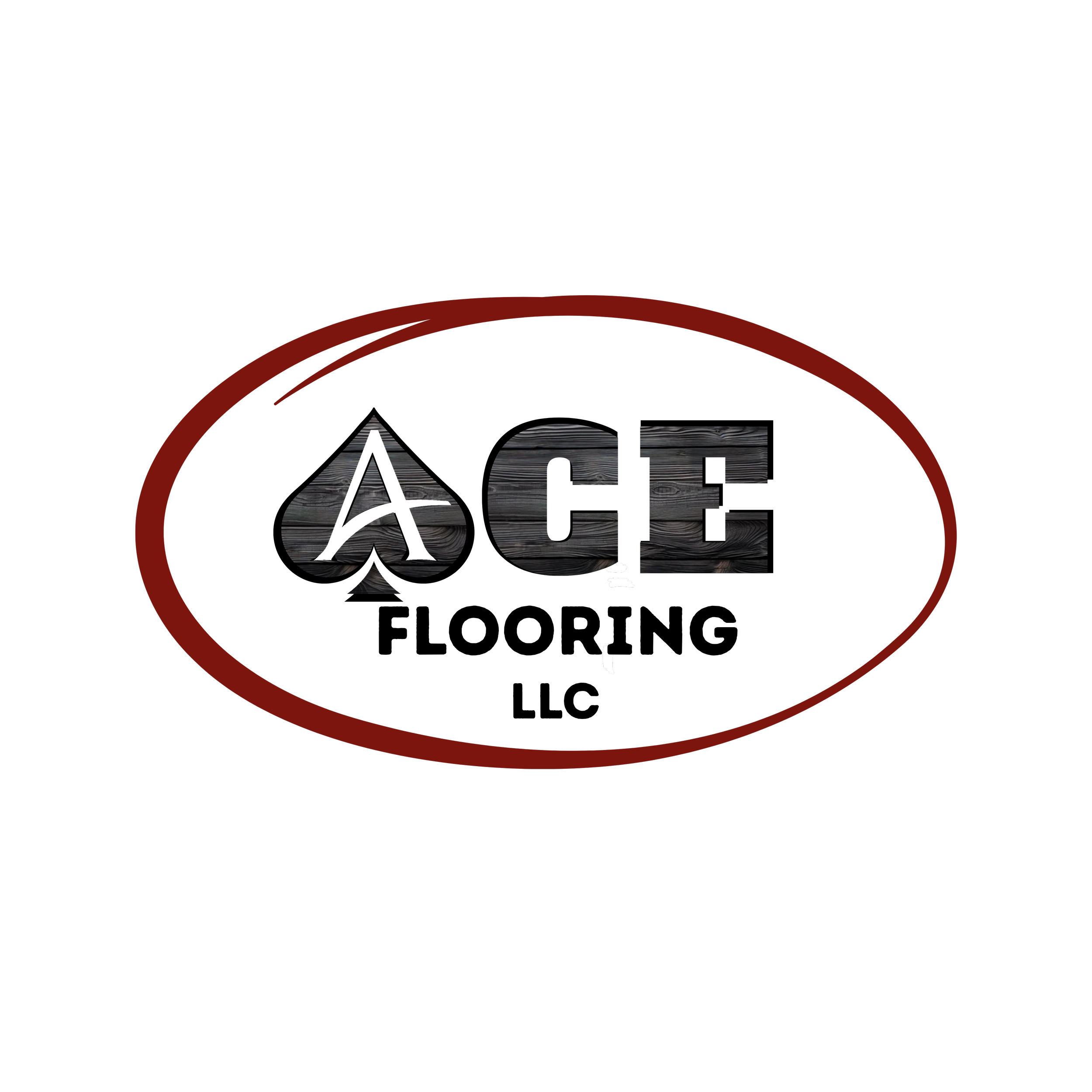 Red and black casino-themed sign with an ace of spades symbol and the word 'ACE' in woodgrain finish.