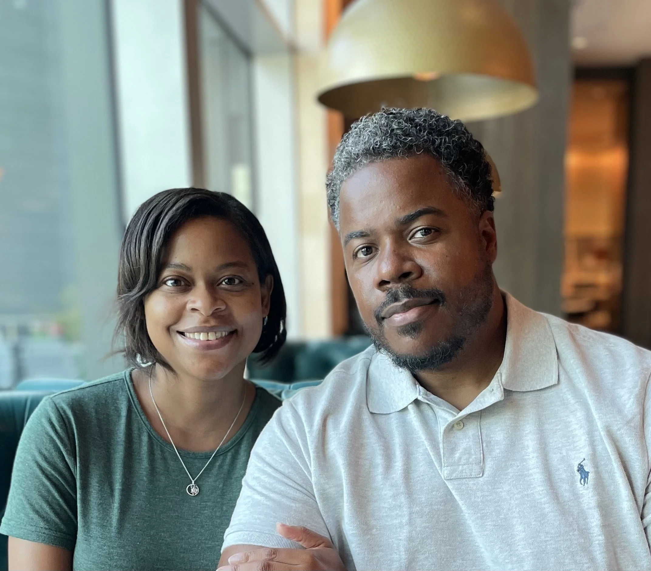 Image of Natasha (Pie), owner of Pumpkin & Pie Designs, and her husband, Kinney (Pumpkin).