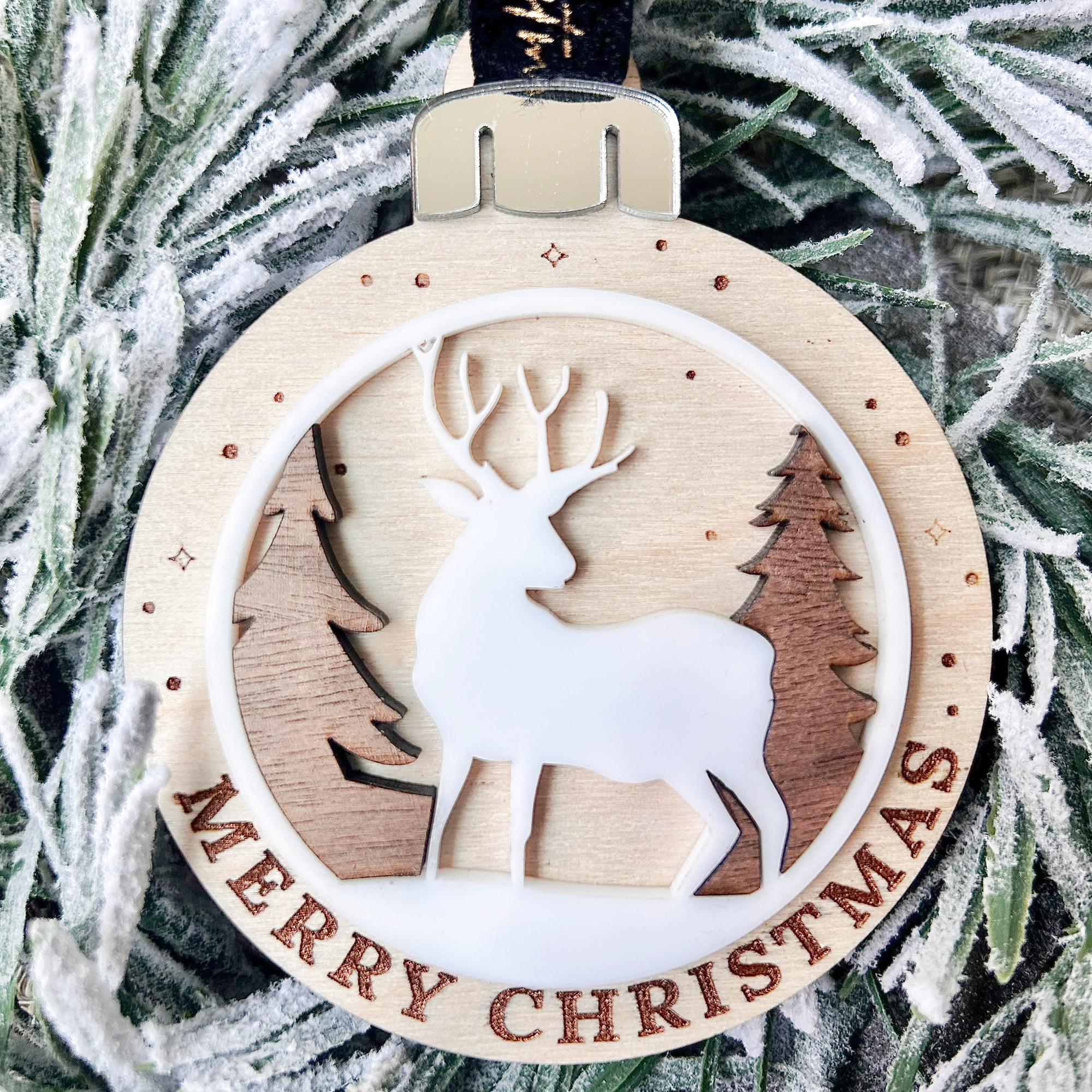 Woodland Christmas Deer Ornament