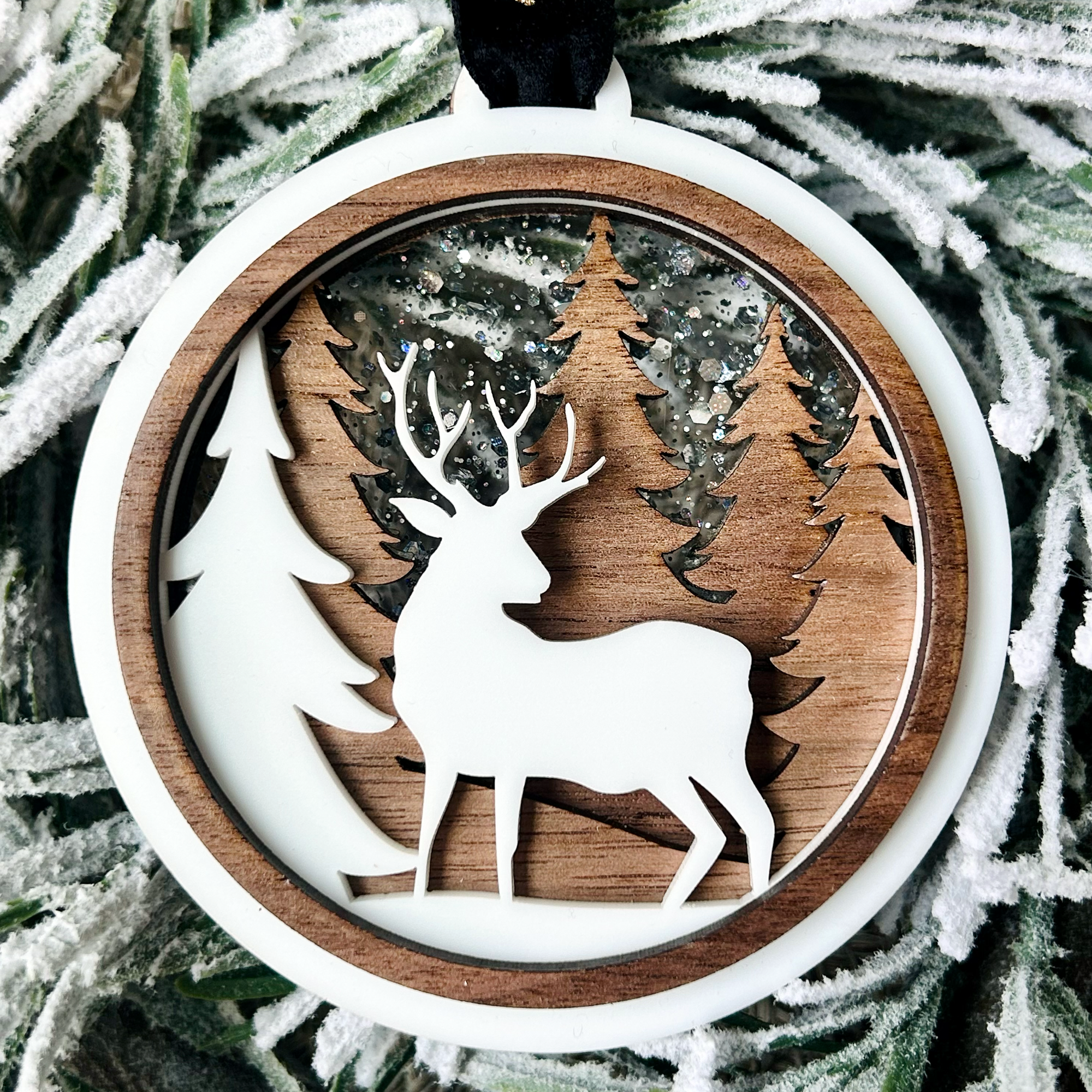 Winter Woodland Deer Ornament