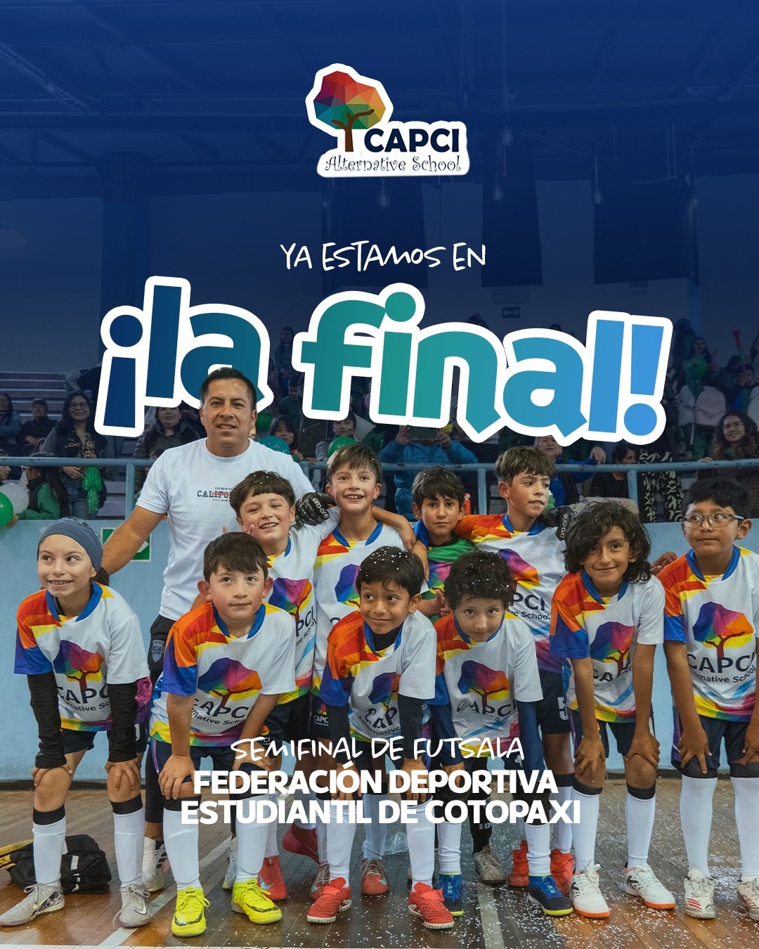 🔥 &iexcl;Lo logramos, lo conseguimos y celebramos a lo grande!

⚽️ En la semifinal de futsala, categor&iacute;a Escolar B &ndash; Masculino de la Federaci&oacute;n Deportiva Estudiantil de Cotopaxi, CAPCI demostr&oacute; todo su esfuerzo y trabajo e