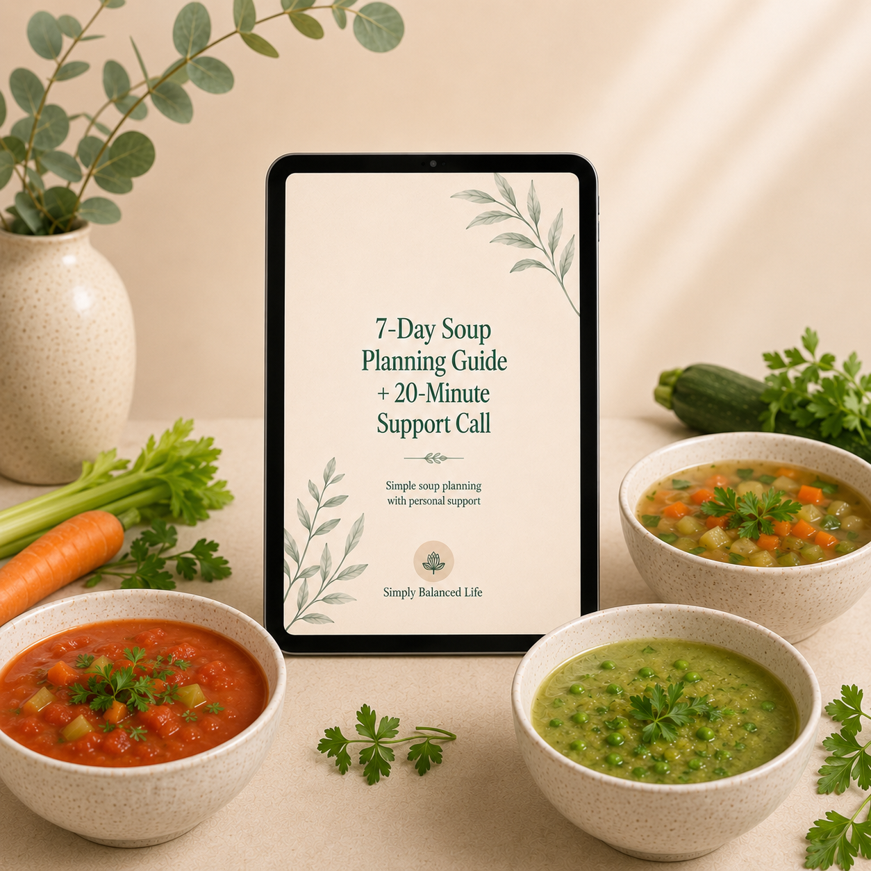 7-Day Soup Planning Guide + 20-Minute Support Call