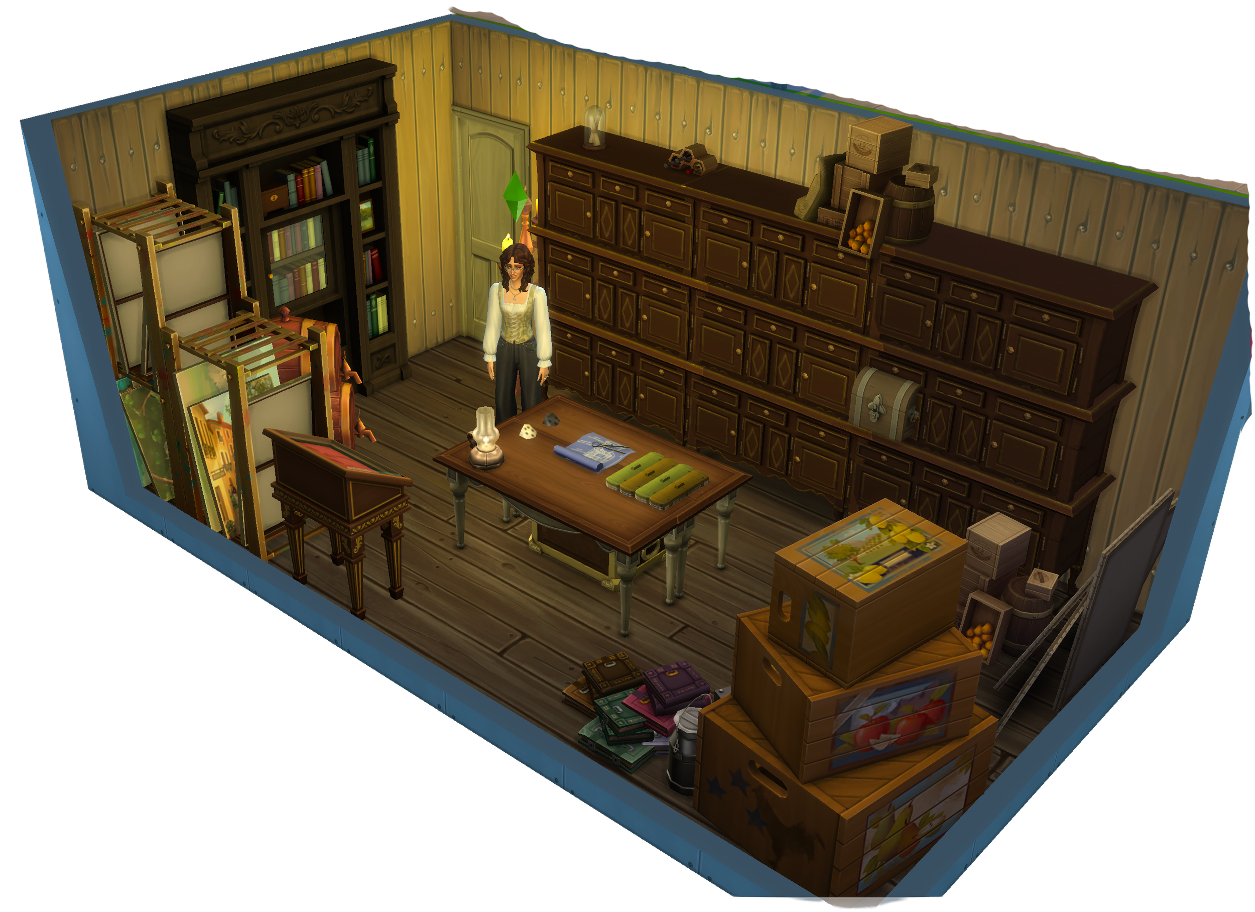 Sims 4 3D-modell av pirat-rommet