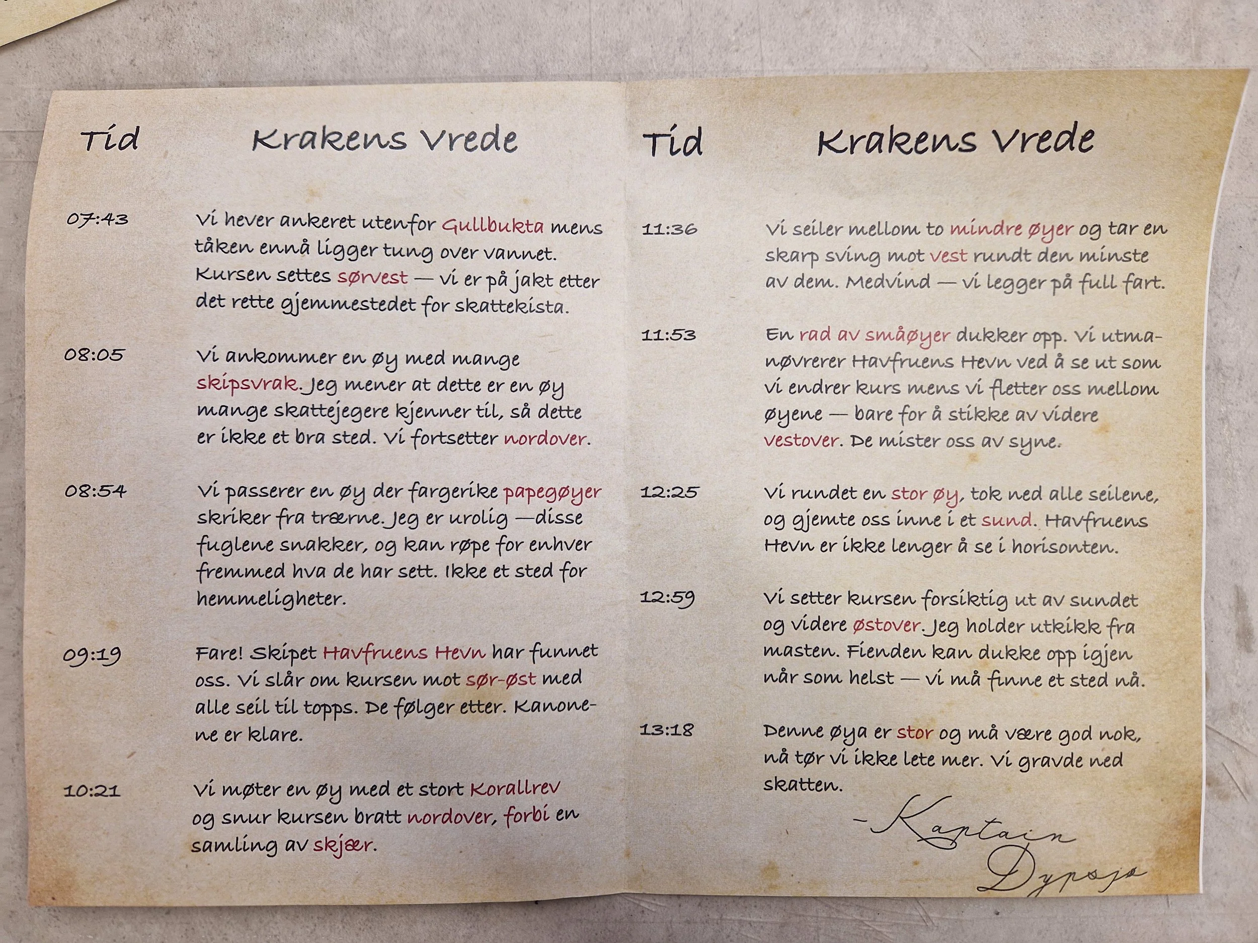 Prototype av loggbok