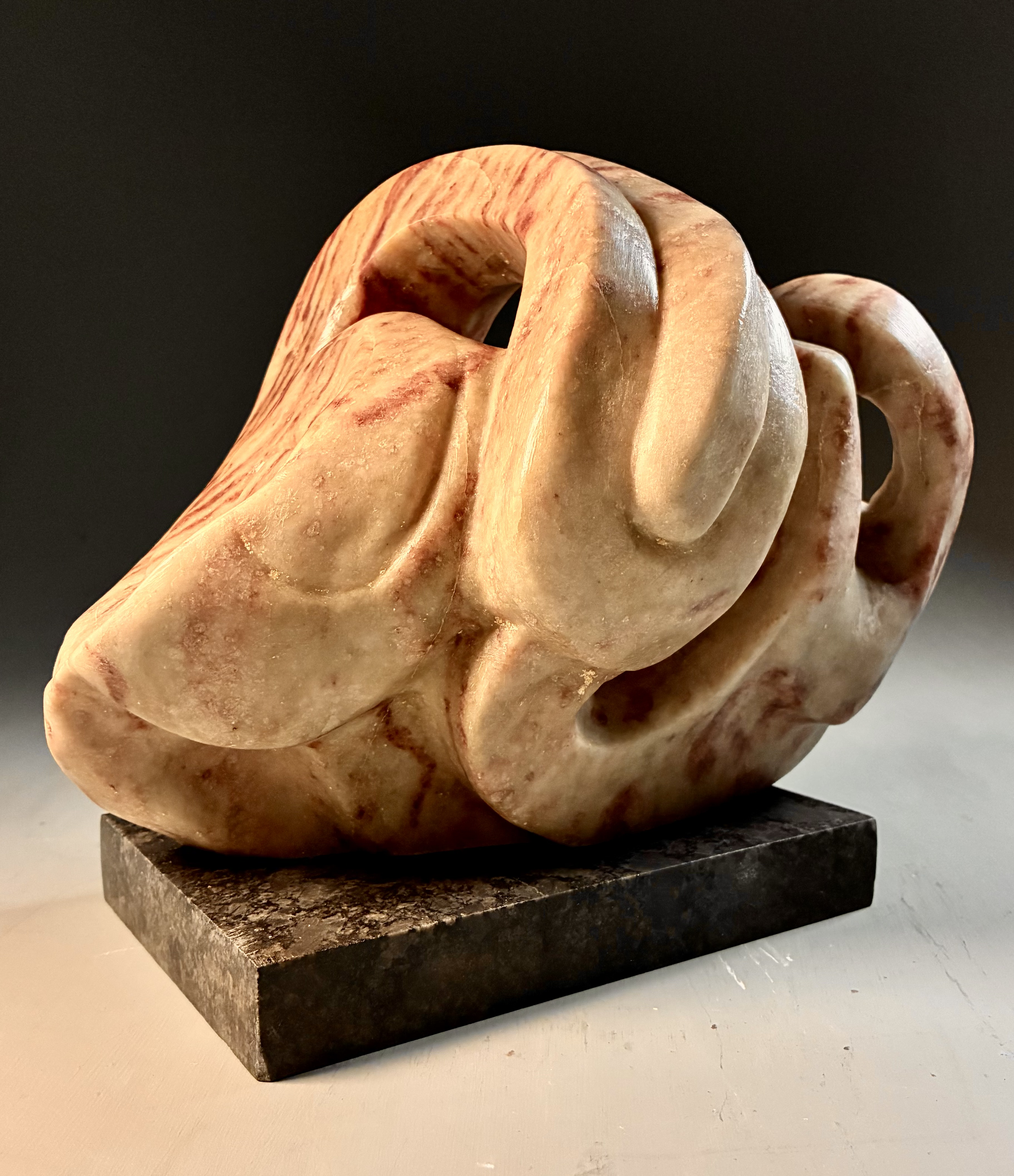 Descending Echo (View 1),
Alabaster,
9.25"x11"x7",
2025.