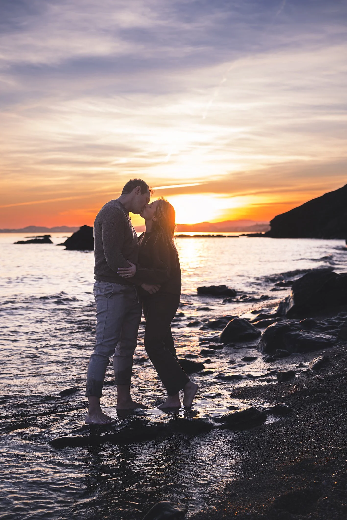 sesión de fotos en la playa de Benalmádena parejas atardecer