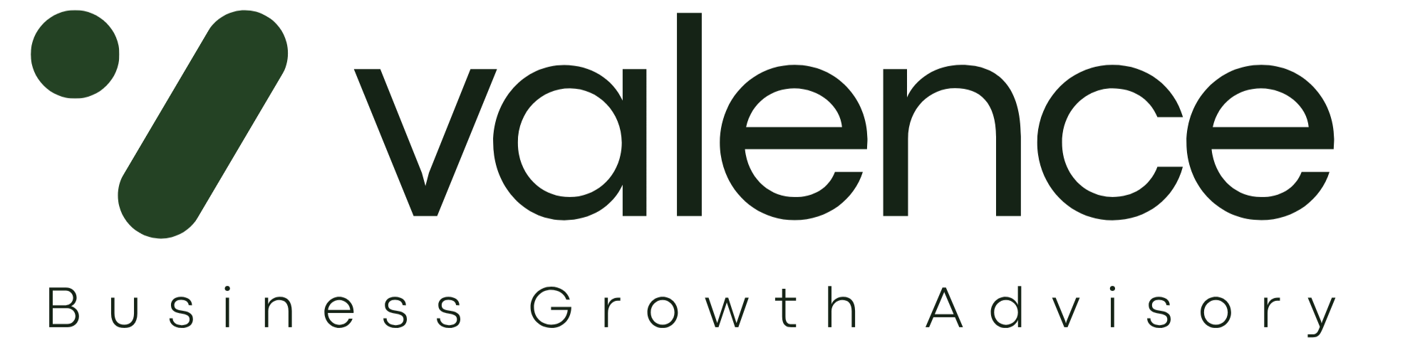 Logo of 'Valence Business Growth Advisory' with stylized 'V' and company name in green text.