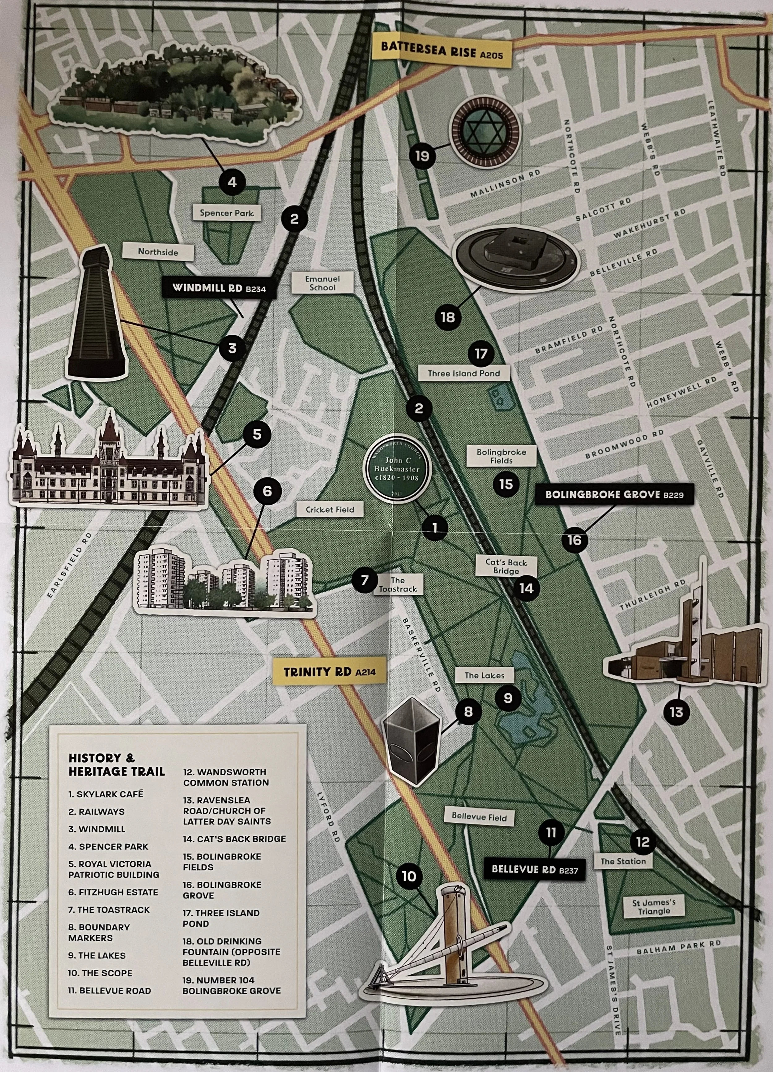 History & Heritage Trail of Wandsworth Common - postage paid