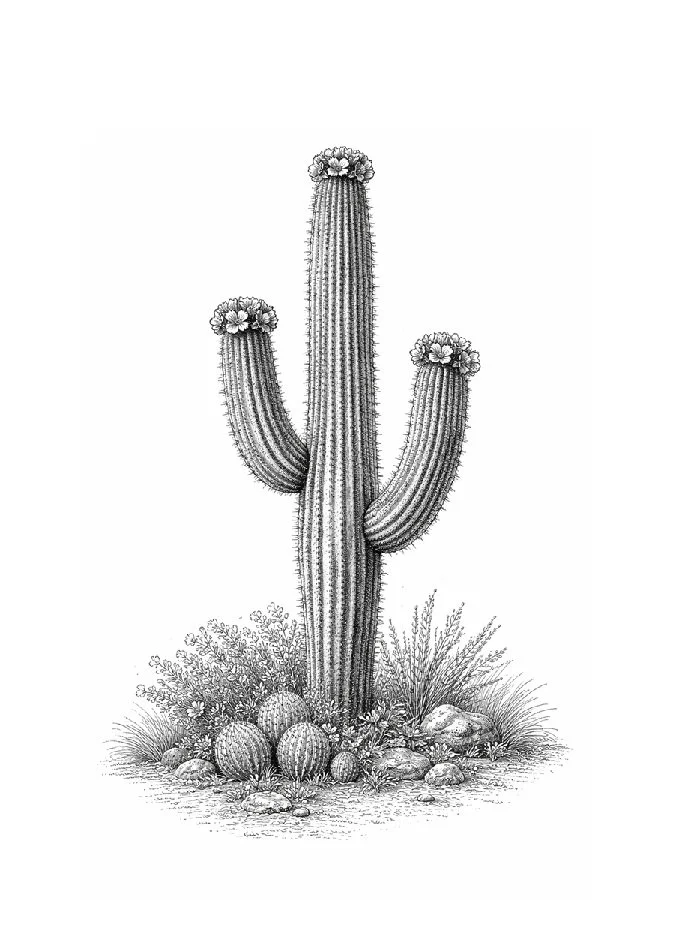 Saguaro Cactus Desert Resilience Counseling Danielle Simmons LPCC LPAT HTR Art Therapy Horticultural Therapy Santa Fe, NM