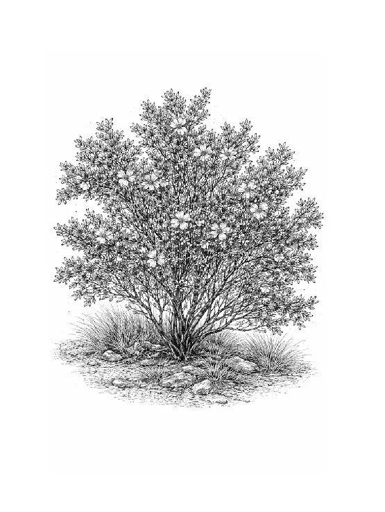 Creosote Bush Desert Resilience Counseling Danielle Simmons LPCC LPAT HTR Art Therapy Horticultural Therapy Santa Fe, NM