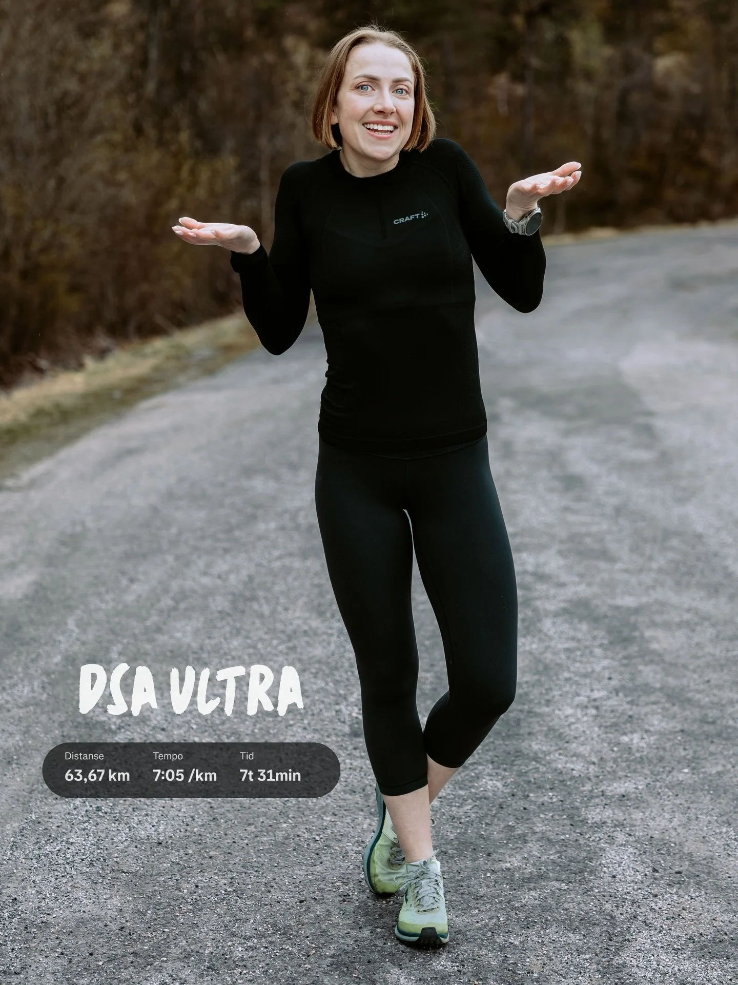 Det har eg aldri gjort f&oslash;r - s&aring; det klarar eg heilt sikkert! DSA Ultra overst&aring;tt med ti av ti runder i regn og gj&oslash;rme, inkludert ein tur opp og ned Hafstadfjellet.

N&aelig;ring, dagsform og stemning on point, omlag femten m