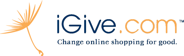 iGive.com logo with an orange dandelion graphic and the tagline 'Change online shopping for good.'