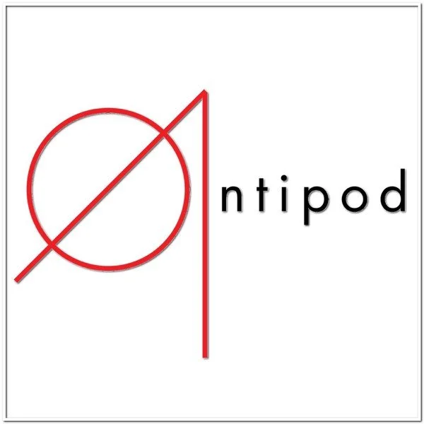The Antipod Sound Collective podcast logo and cover art red circle design on white background