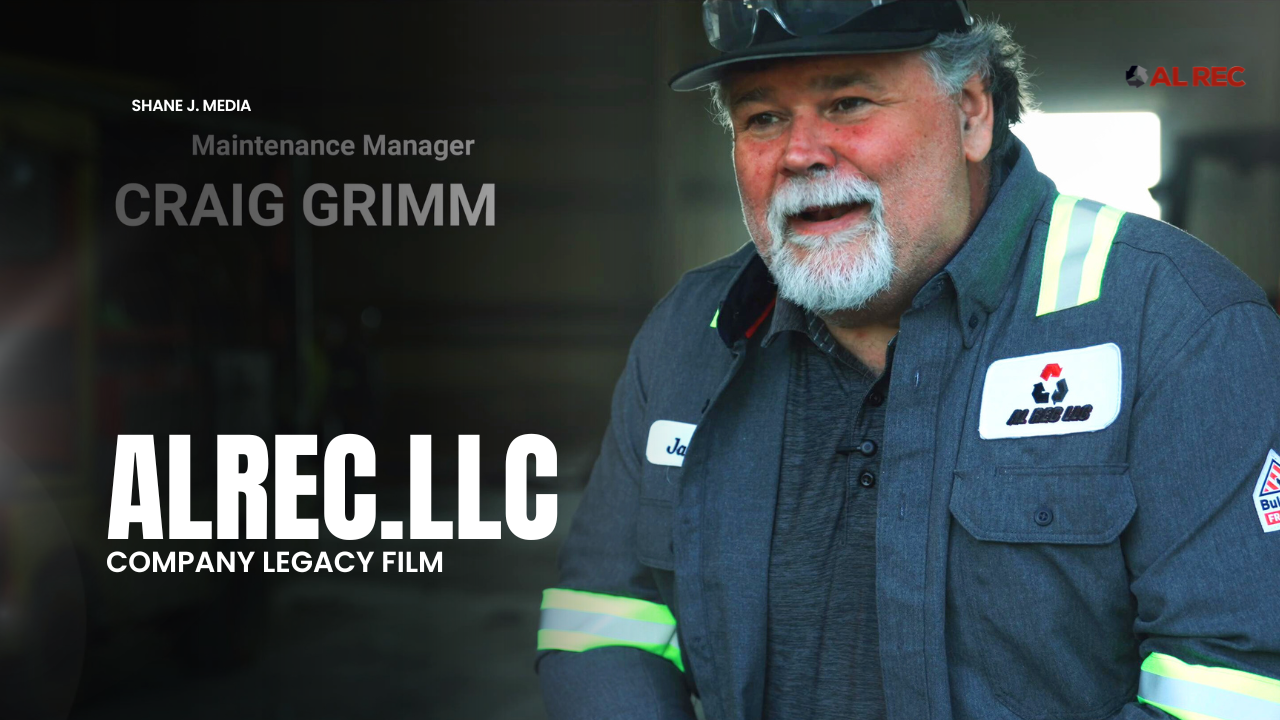 Portrait of ALREC LLC founder Craig Grimm in an industrial setting, captured for a legacy-style brand film in West Virginia.