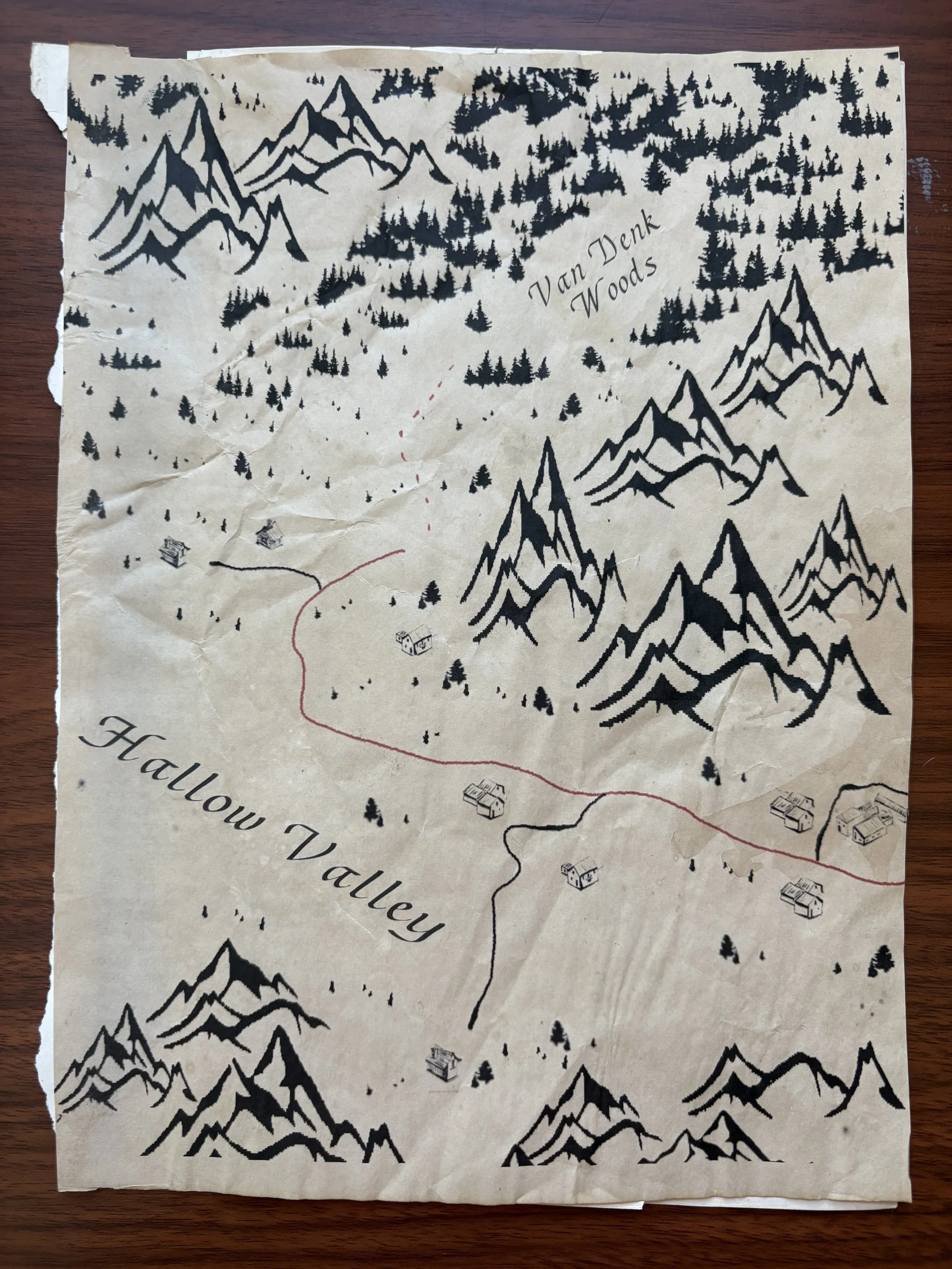 My design for a custom, tearaway map, aged with a variety of paper-staining techniques to ensure the pages felt authentic and integrated seamlessly into the Dubbels Bible.