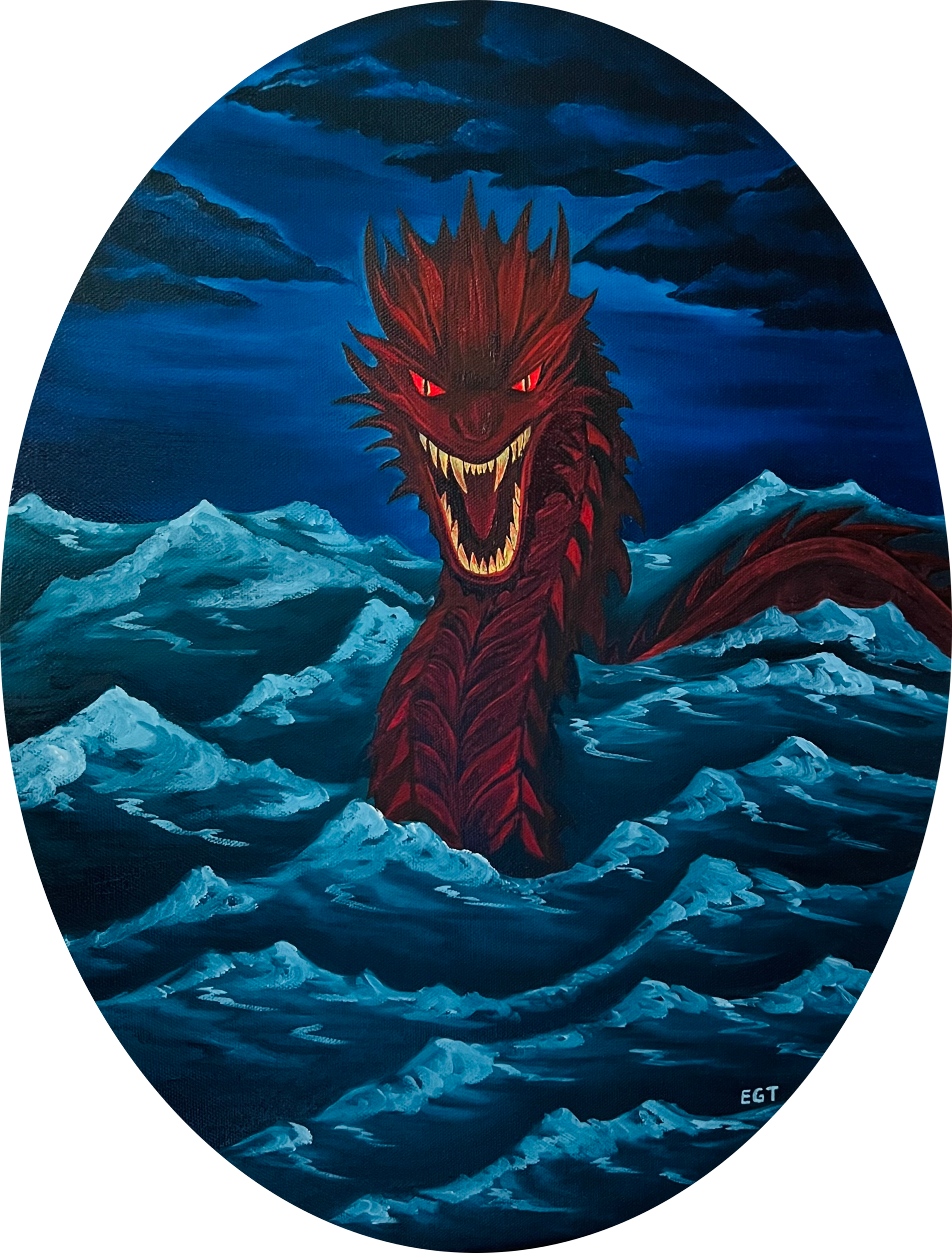 "Serpent Of The Sea" - 50.8 x 40.6 cm Oil Painting