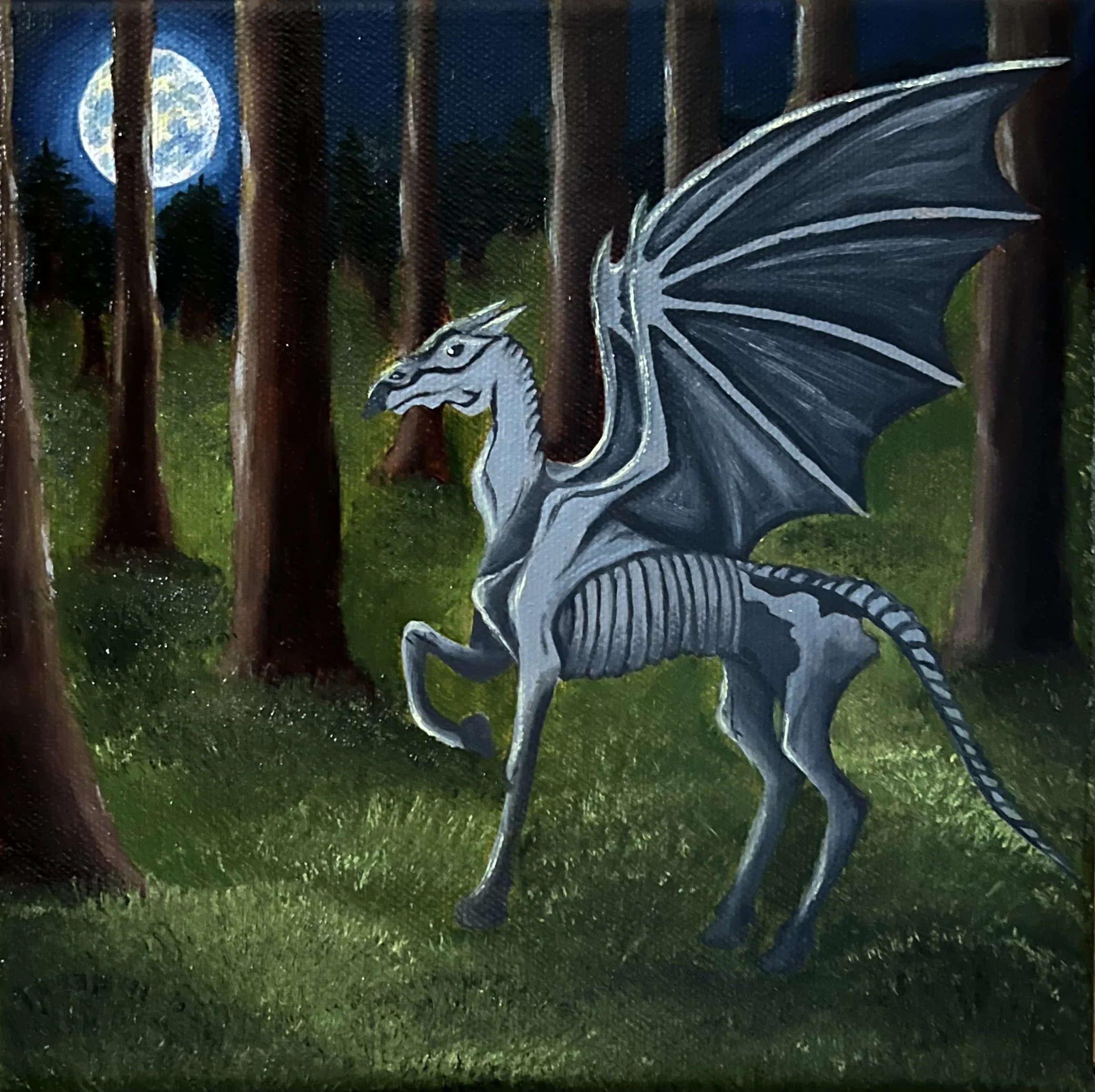 "Beast Of The Forest" - 20 x 20 cm Oil Painting