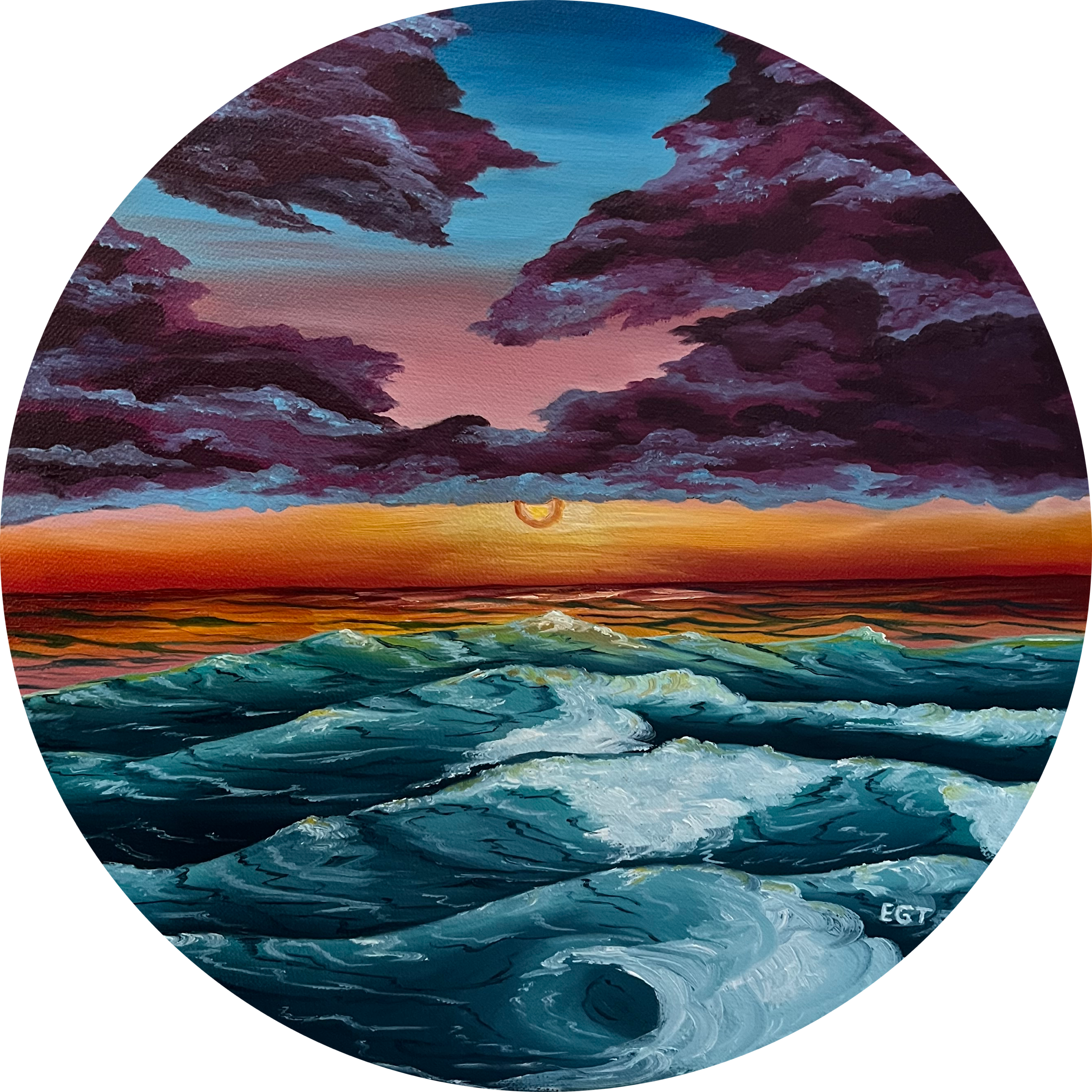 "Wave Of Colour" - 30.4 x 30.4 cm Oil Painting