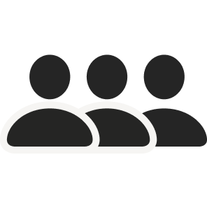 A simple illustration of two dark-colored clouds with white outlines.